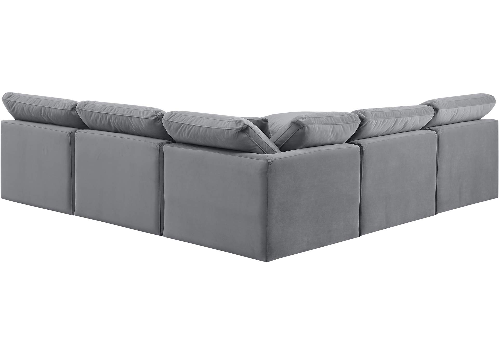 Indulge Grey Velvet Modular Sectional,Meridian Furniture