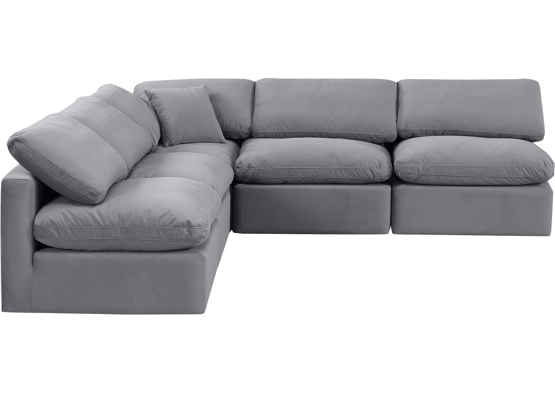 Indulge Grey Velvet Modular Sectional,Meridian Furniture