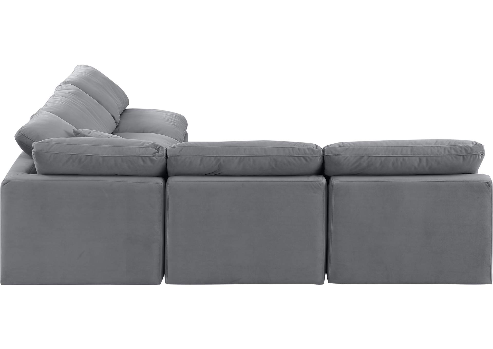 Indulge Grey Velvet Modular Sectional,Meridian Furniture