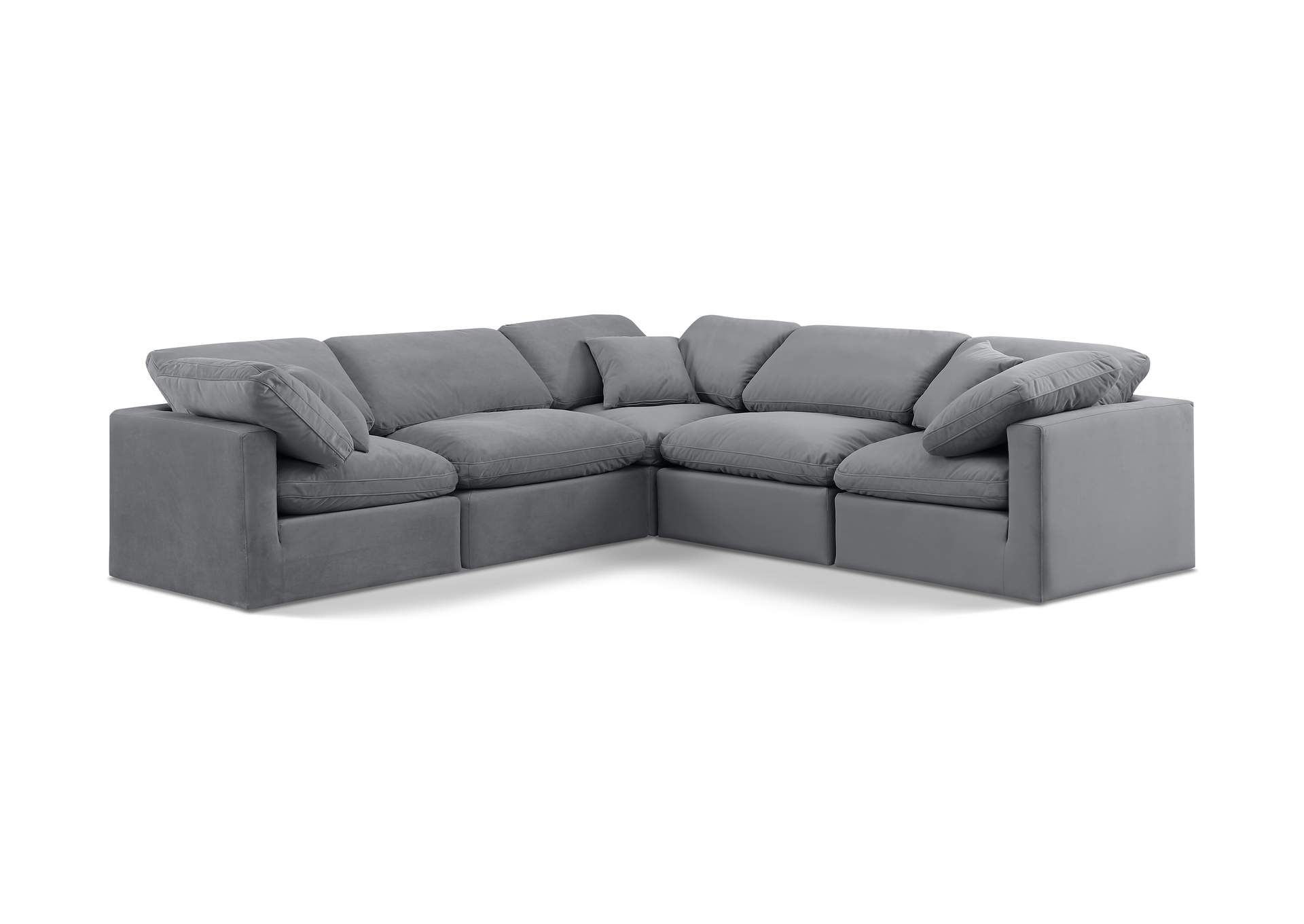 Indulge Grey Velvet Modular Sectional,Meridian Furniture
