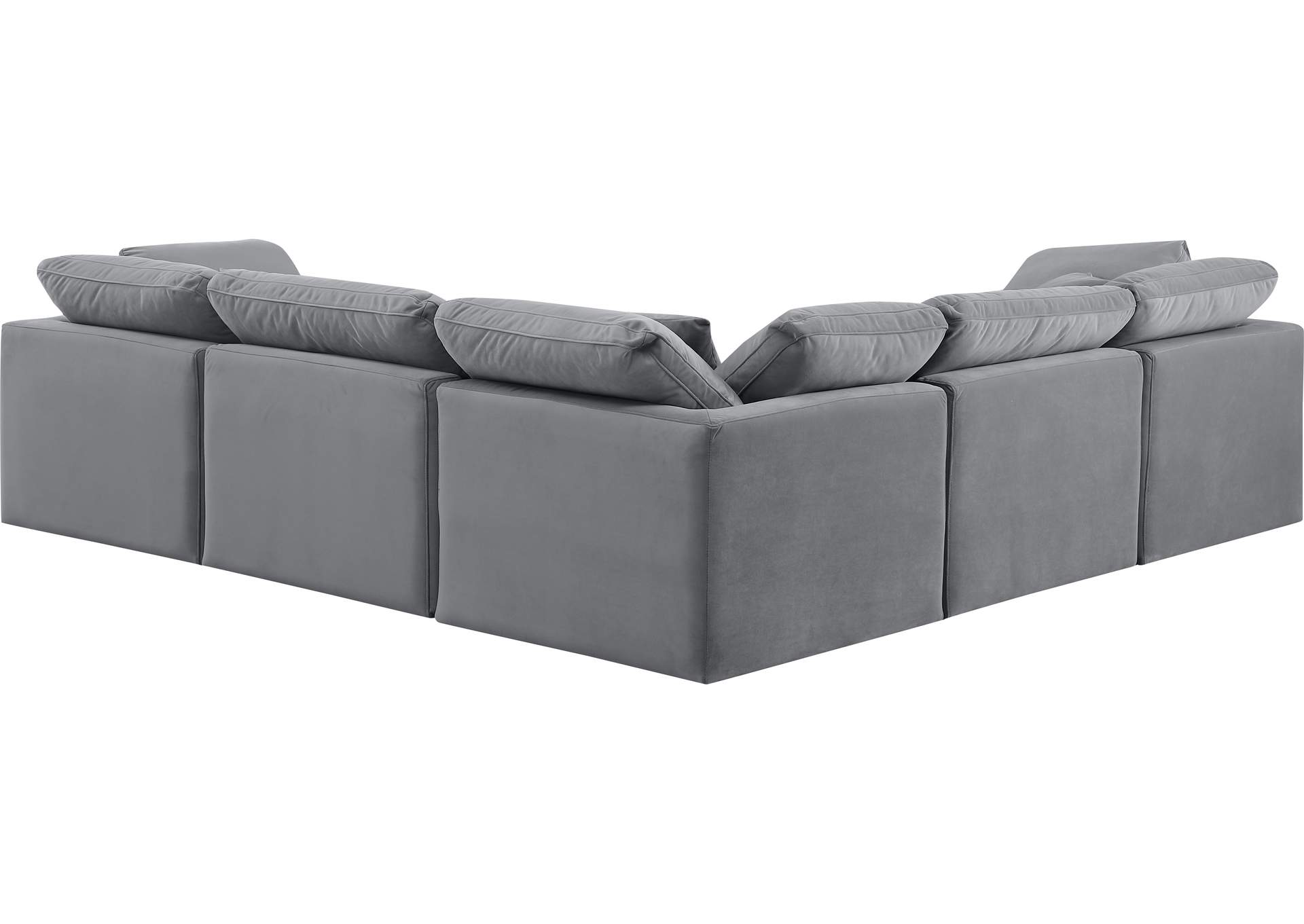 Indulge Grey Velvet Modular Sectional,Meridian Furniture