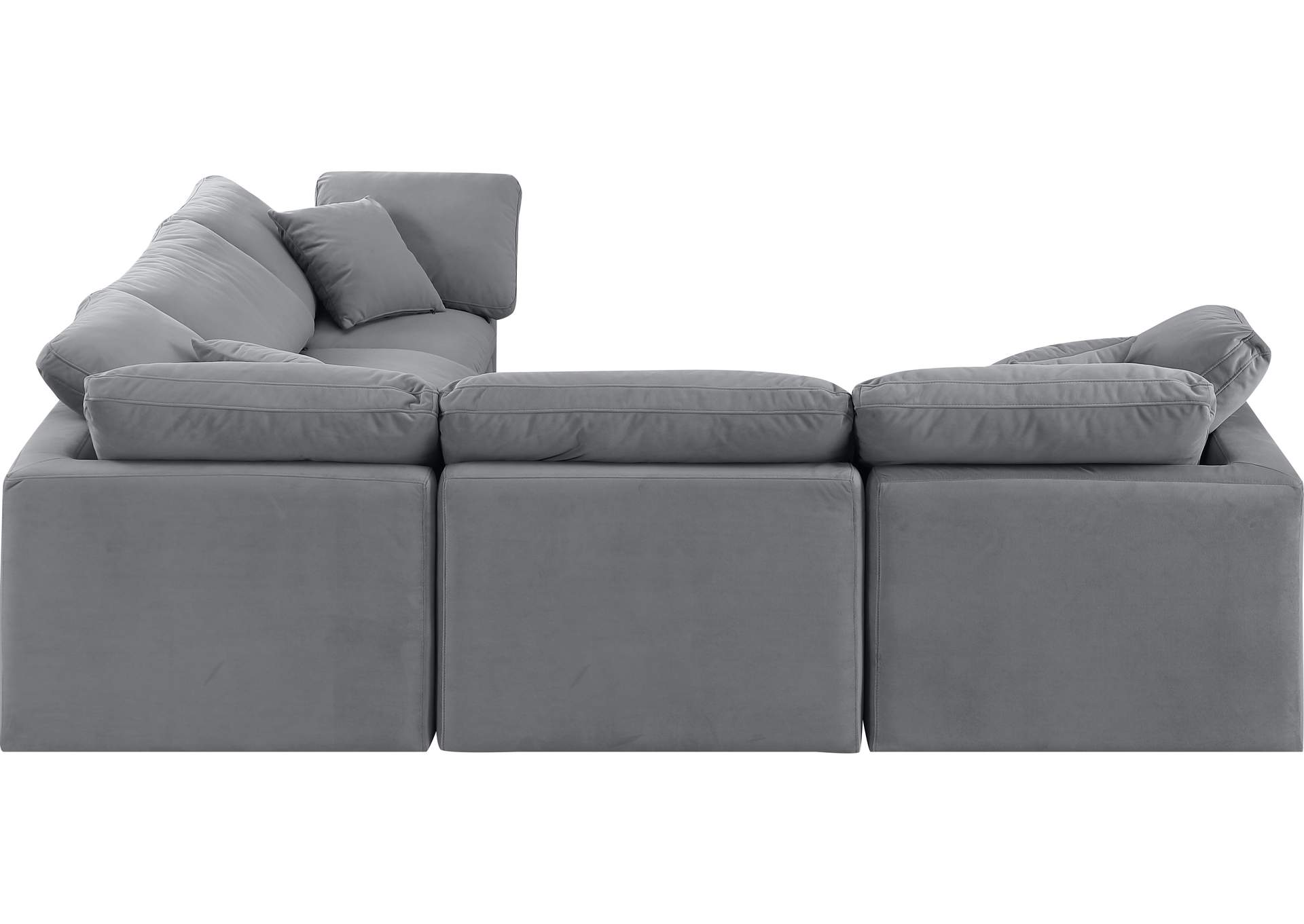 Indulge Grey Velvet Modular Sectional,Meridian Furniture