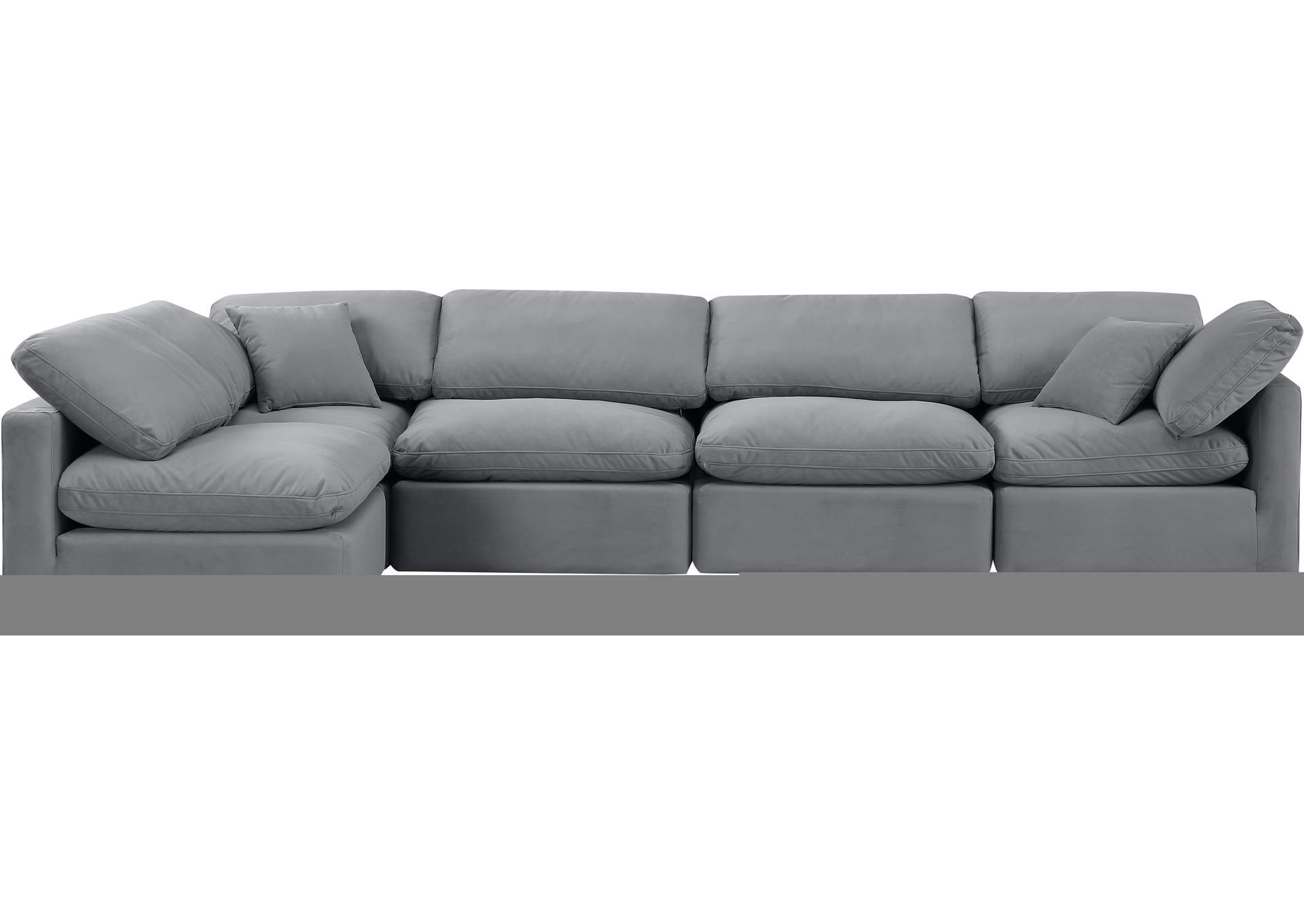 Indulge Grey Velvet Modular Sectional,Meridian Furniture