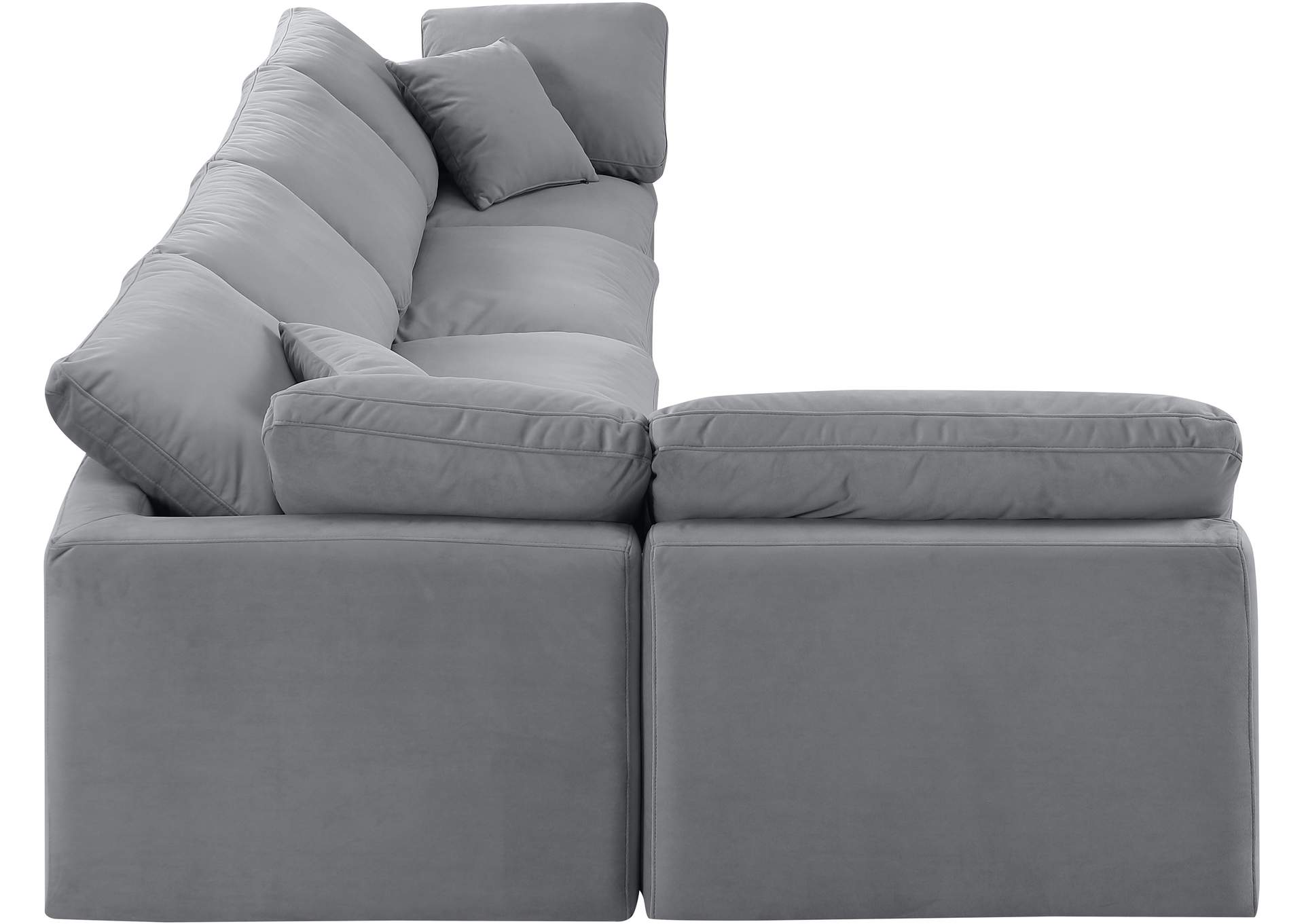 Indulge Grey Velvet Modular Sectional,Meridian Furniture