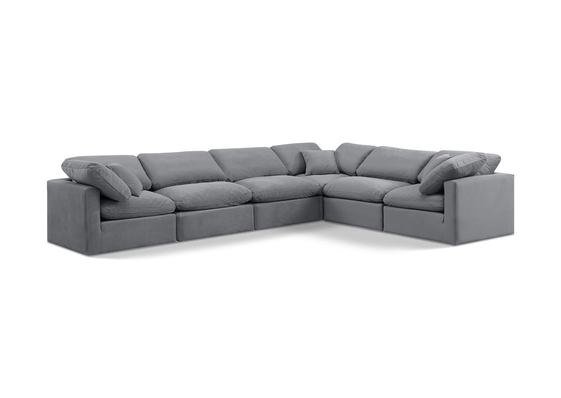 Indulge Grey Velvet Modular Sectional,Meridian Furniture