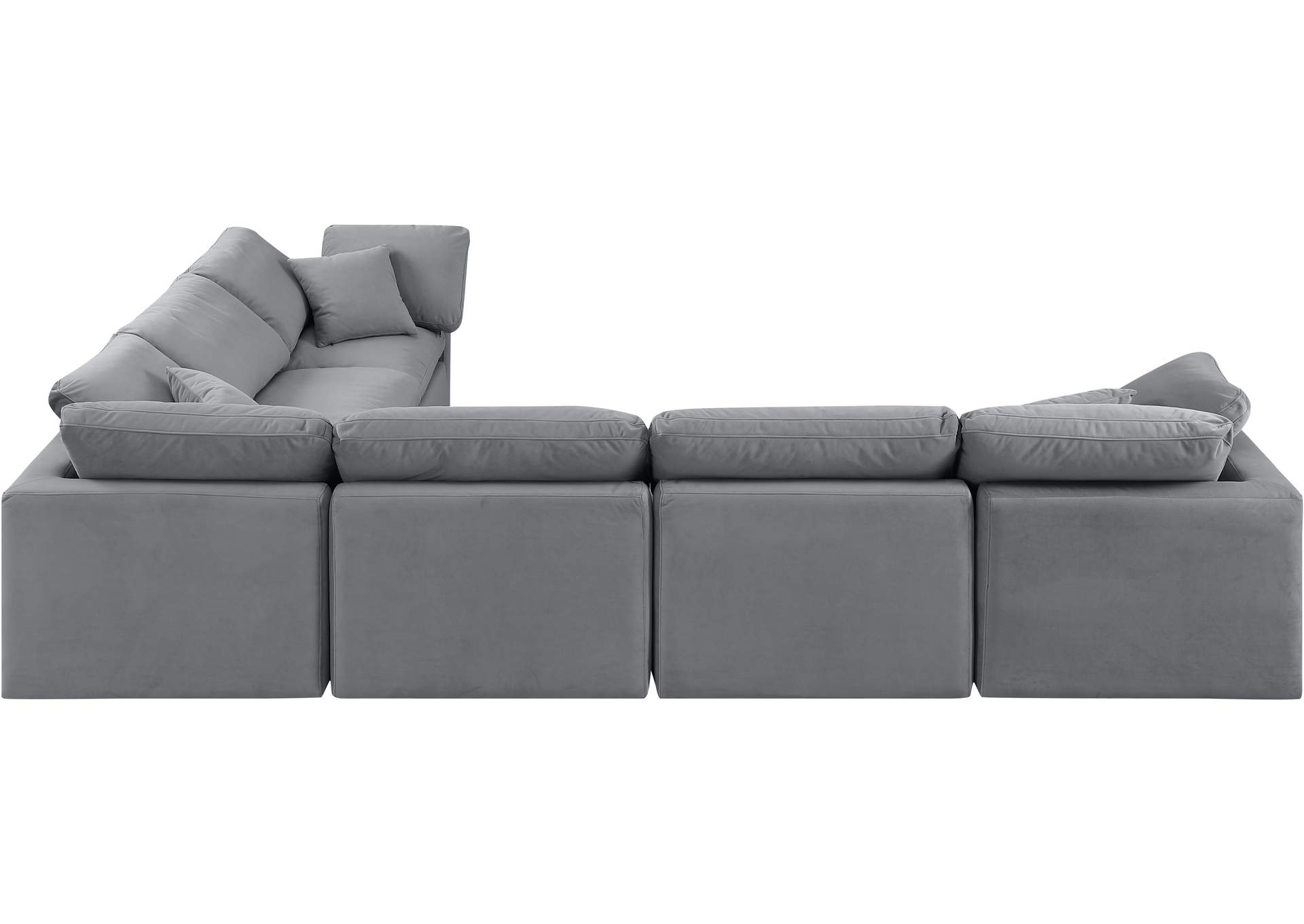 Indulge Grey Velvet Modular Sectional,Meridian Furniture