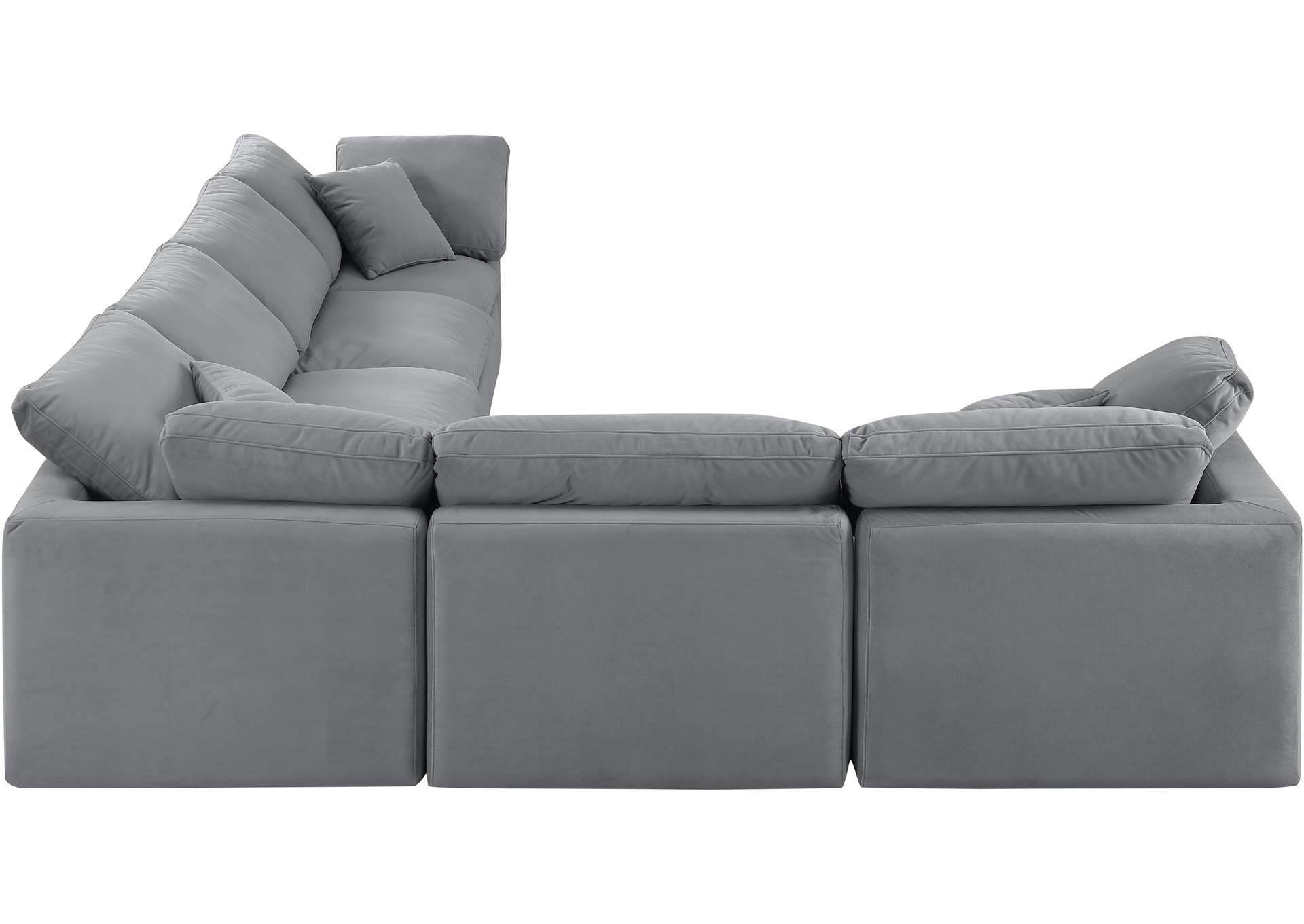Indulge Grey Velvet Modular Sectional,Meridian Furniture