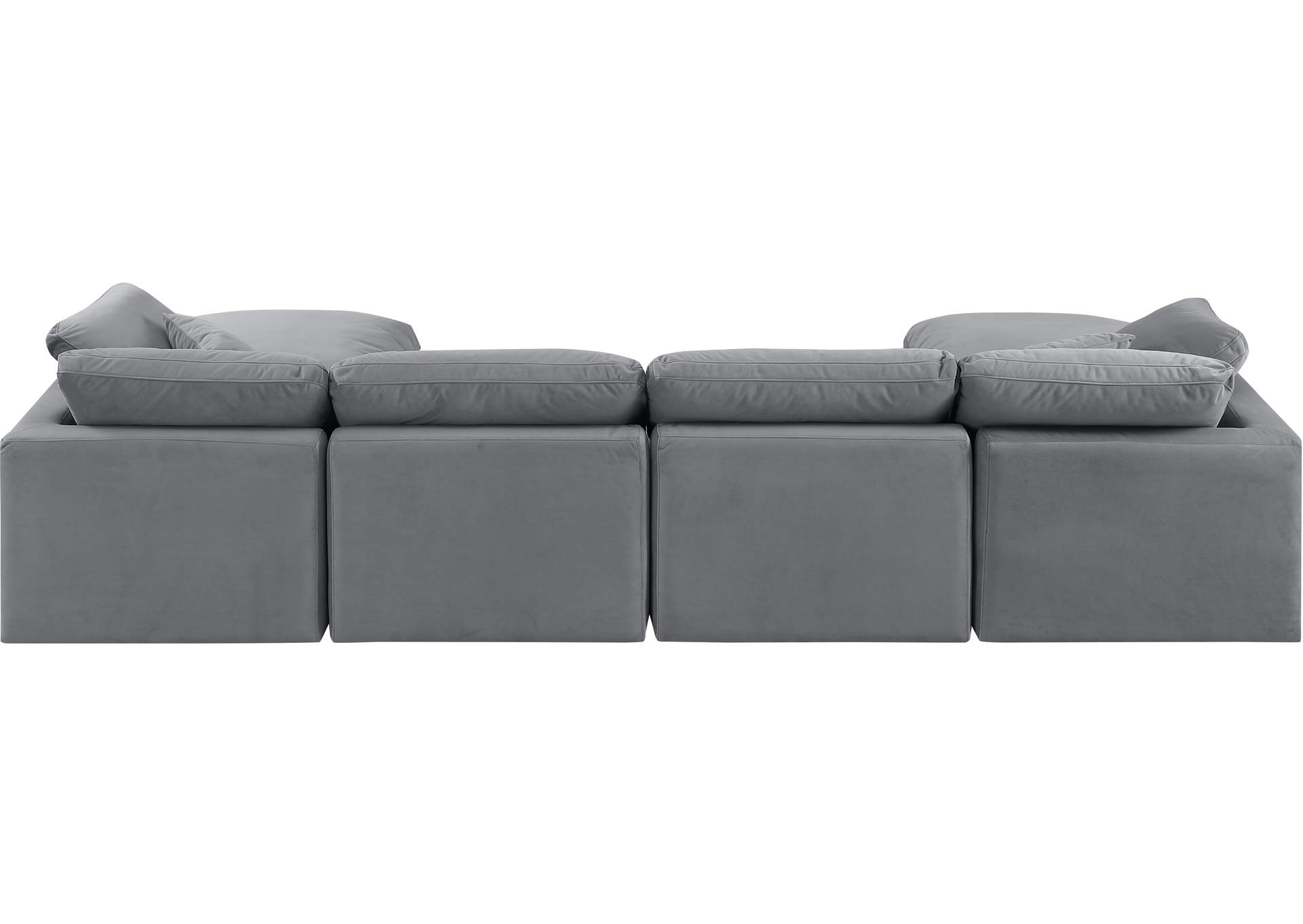 Indulge Grey Velvet Modular Sectional,Meridian Furniture