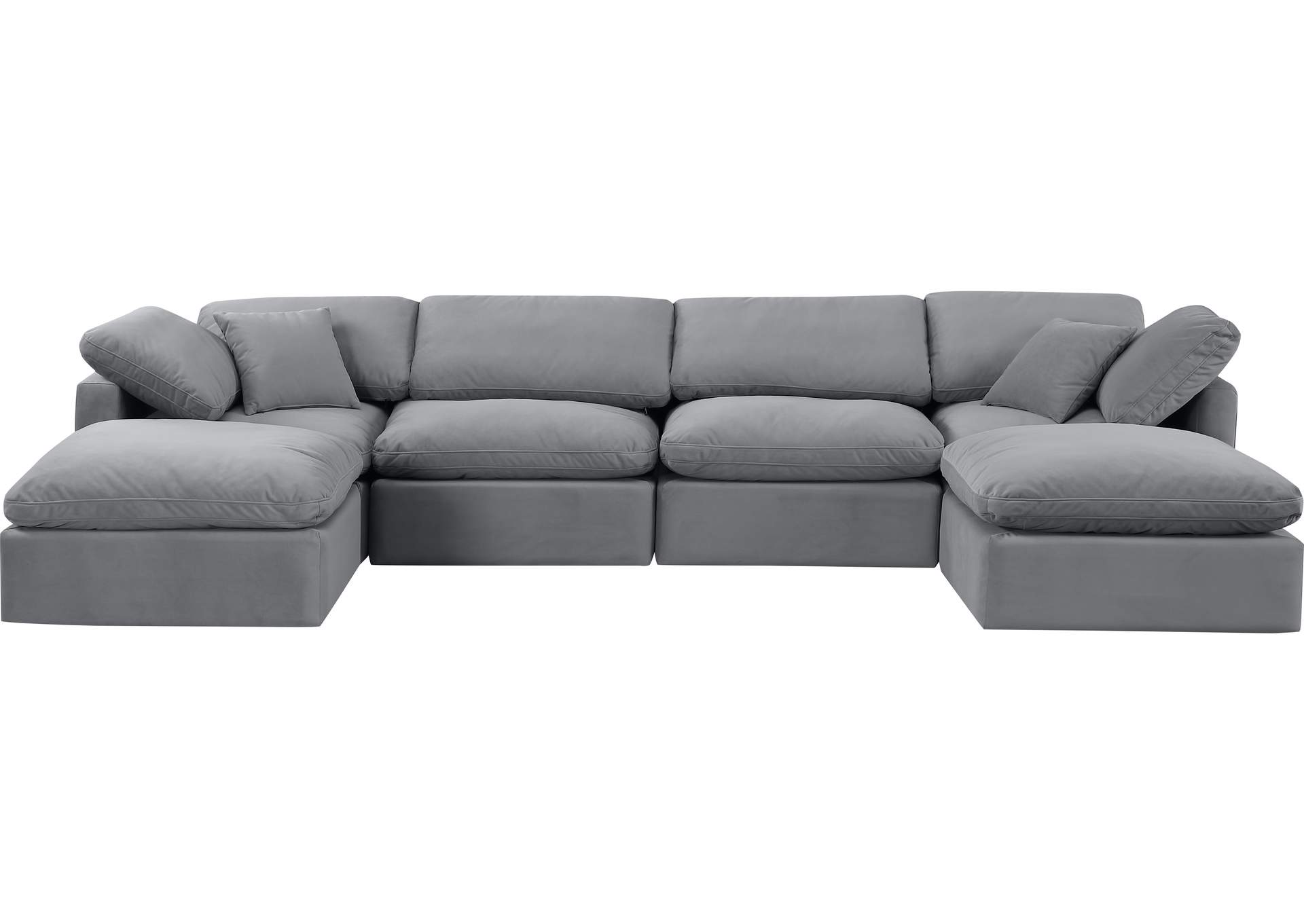 Indulge Grey Velvet Modular Sectional,Meridian Furniture