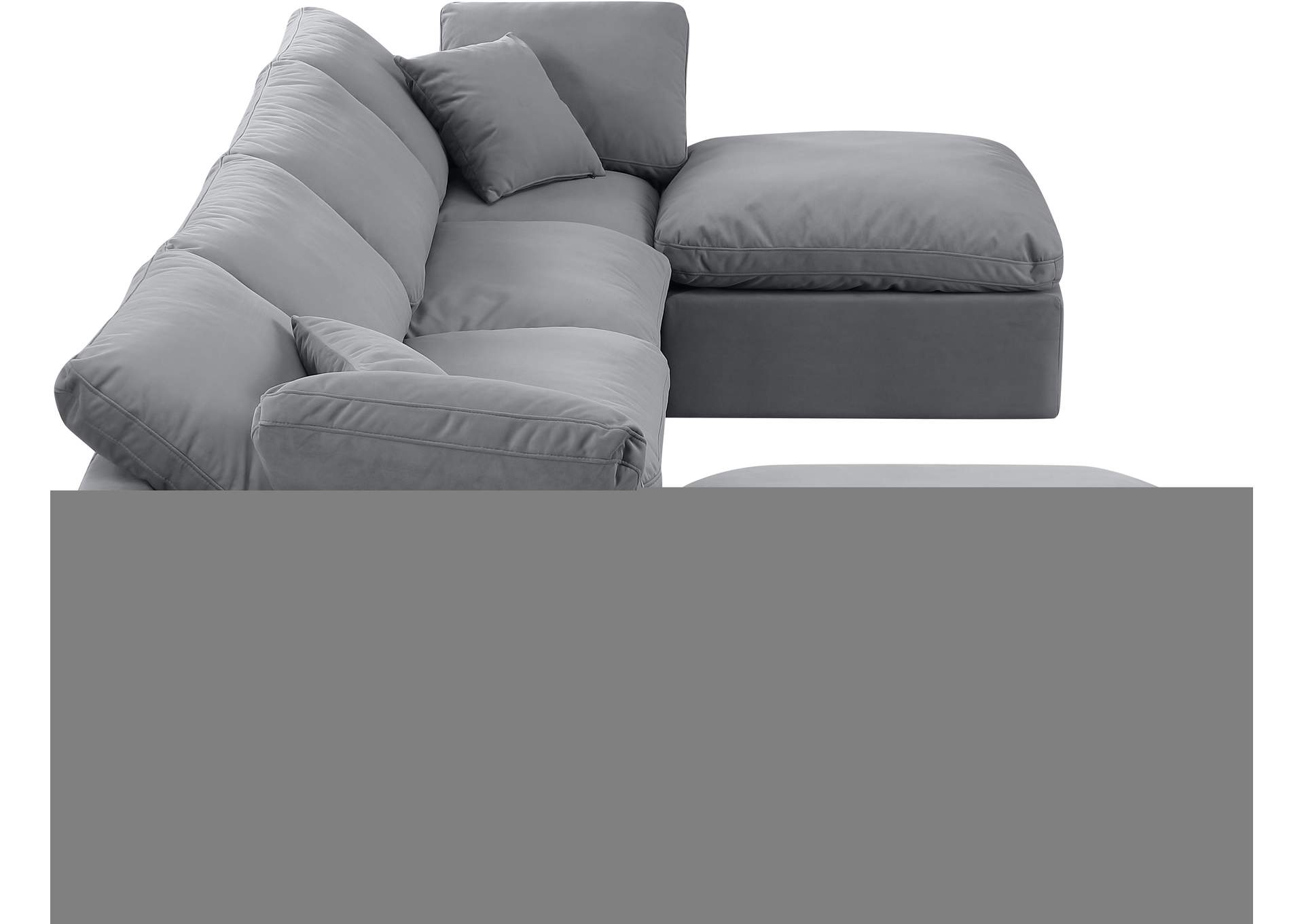 Indulge Grey Velvet Modular Sectional,Meridian Furniture