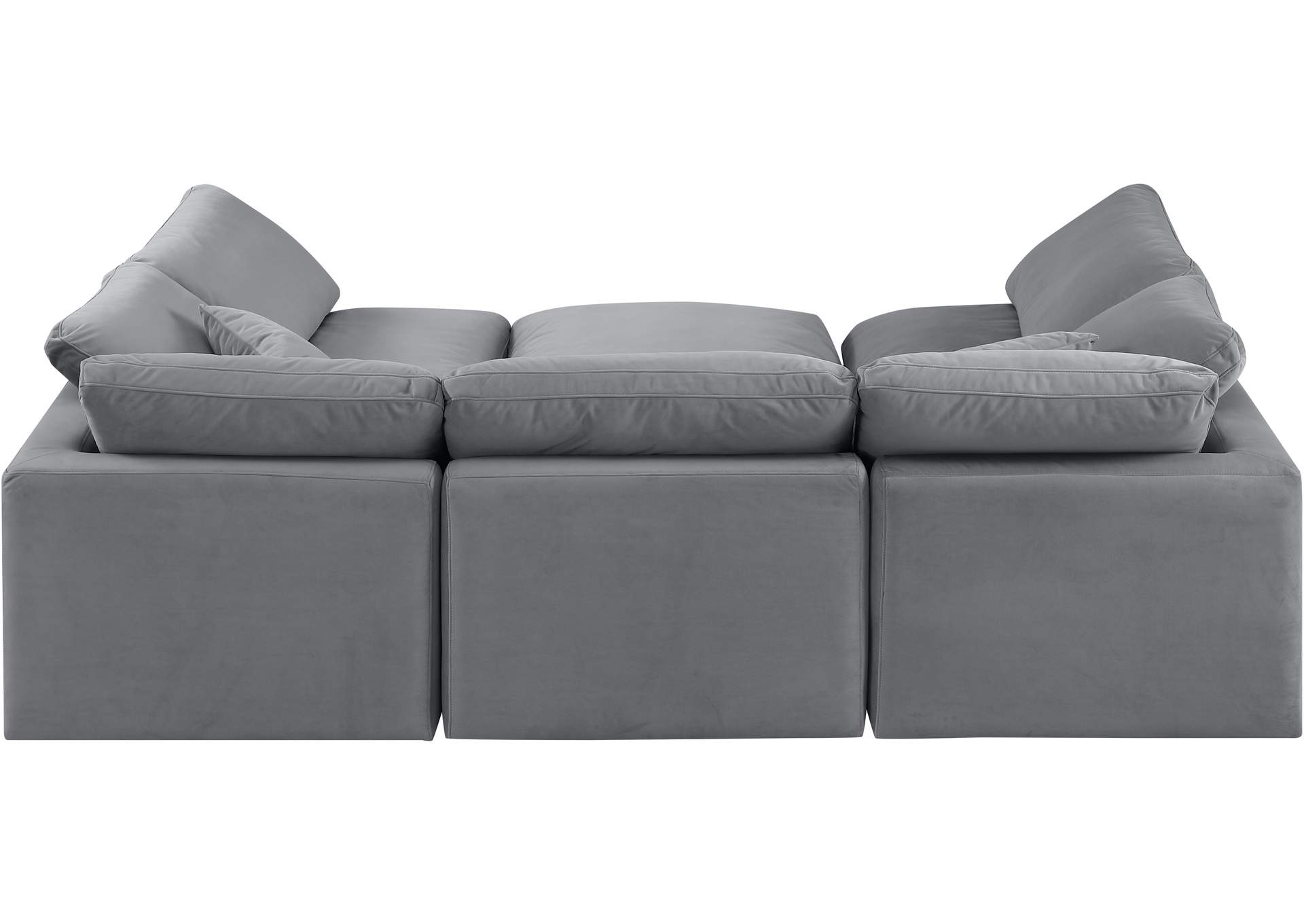 Indulge Grey Velvet Modular Sectional,Meridian Furniture