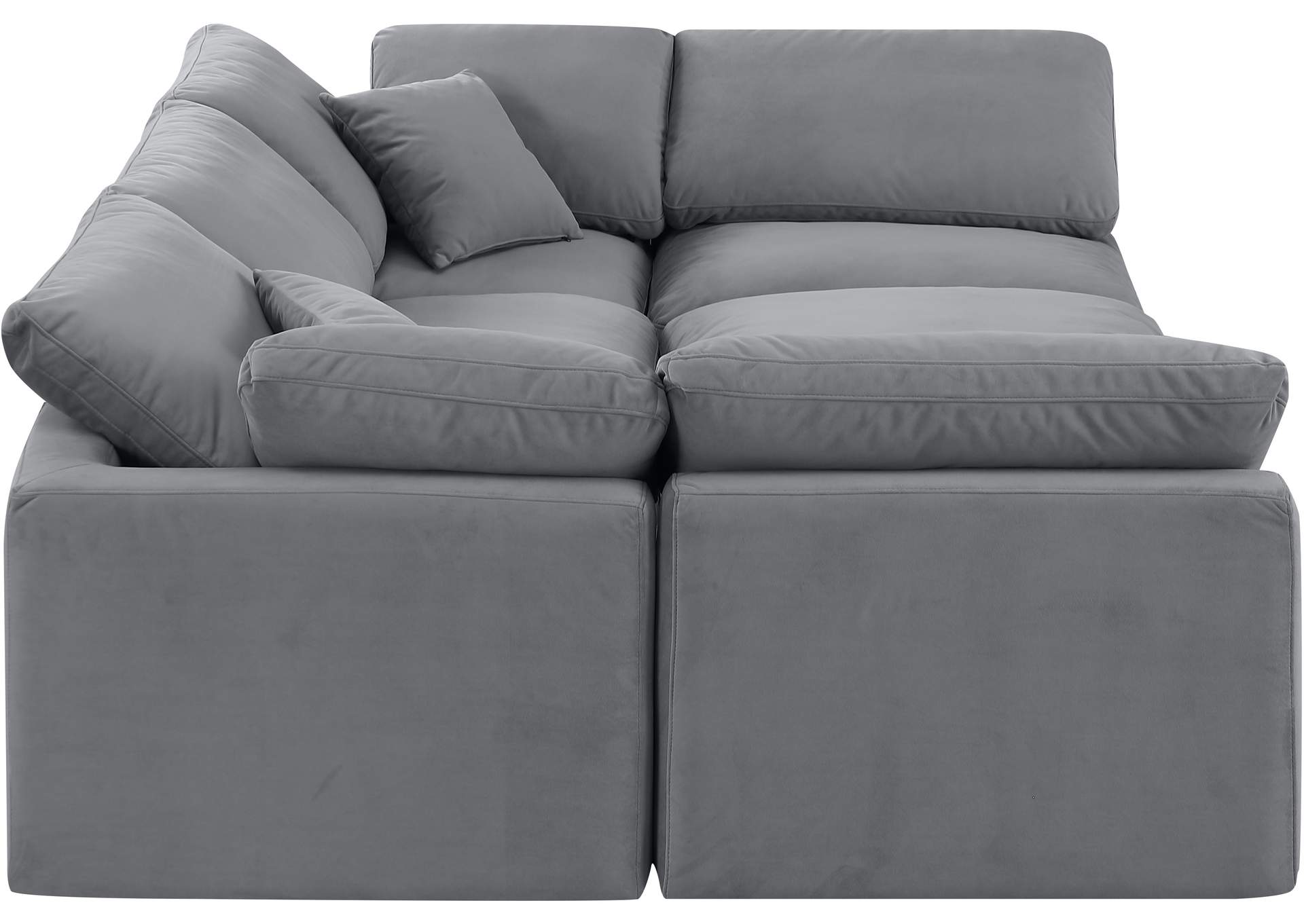 Indulge Grey Velvet Modular Sectional,Meridian Furniture