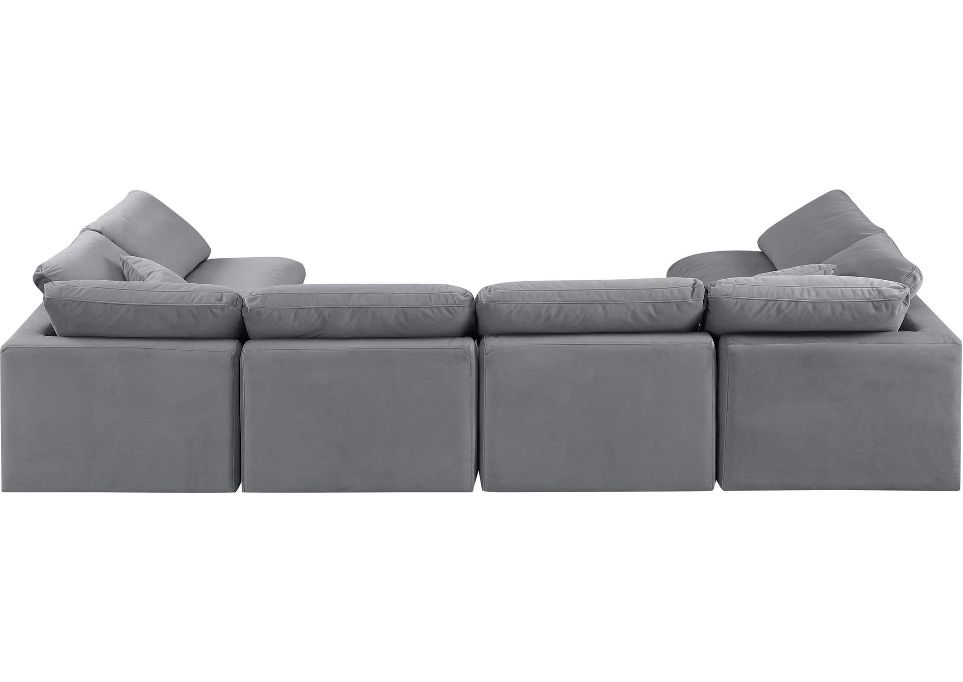 Indulge Grey Velvet Modular Sectional,Meridian Furniture