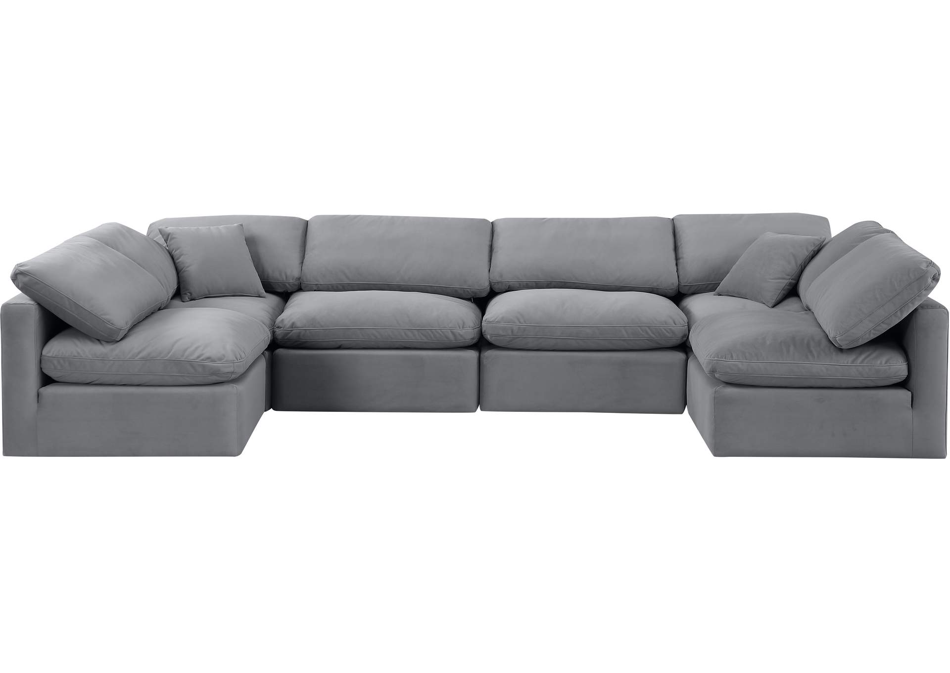 Indulge Grey Velvet Modular Sectional,Meridian Furniture