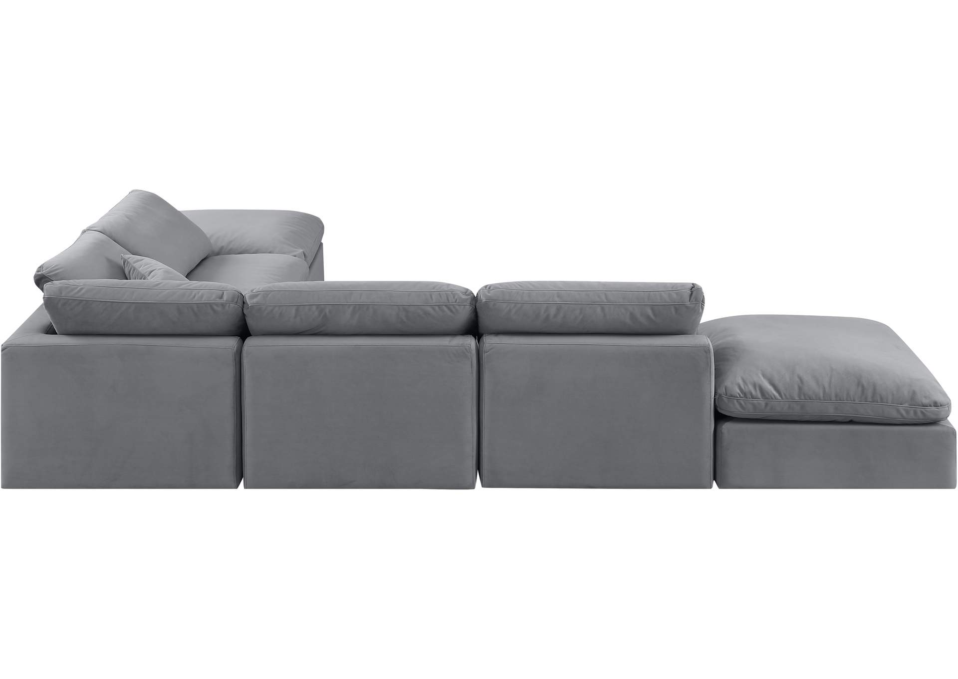 Indulge Grey Velvet Modular Sectional,Meridian Furniture