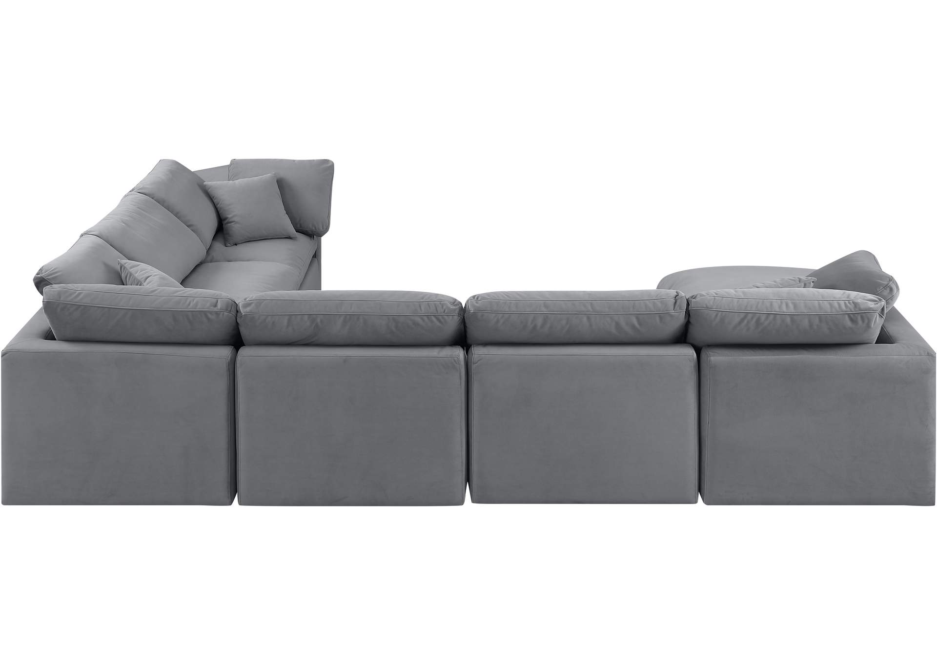 Indulge Grey Velvet Modular Sectional,Meridian Furniture