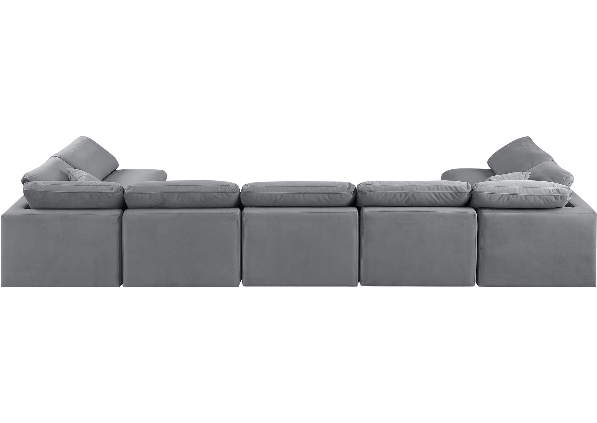 Indulge Grey Velvet Modular Sectional,Meridian Furniture