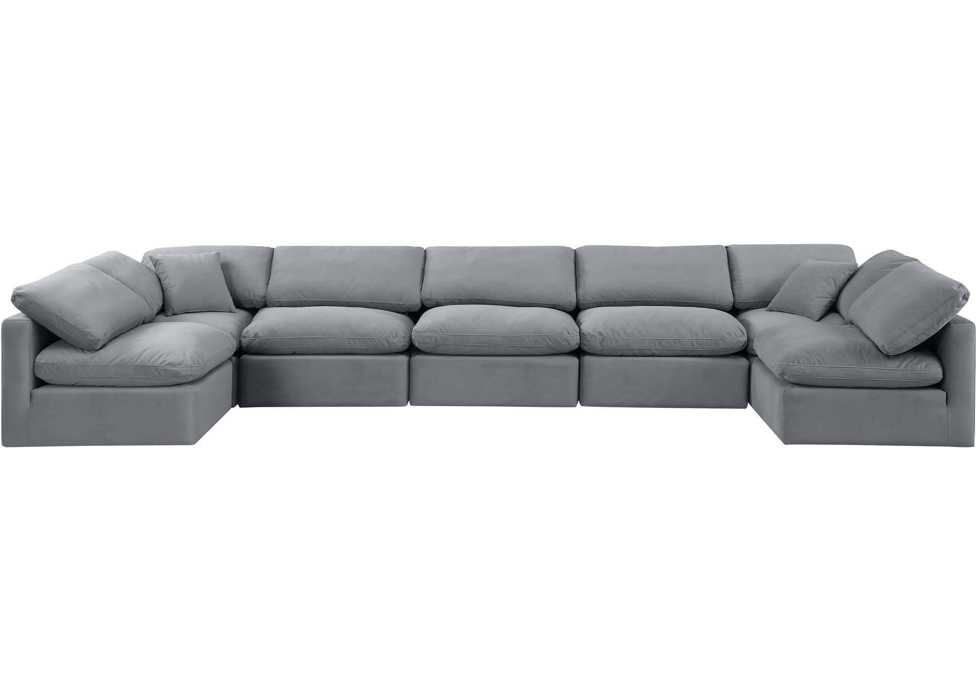 Indulge Grey Velvet Modular Sectional,Meridian Furniture