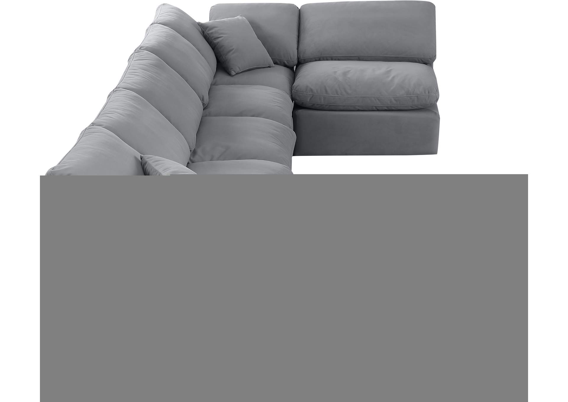 Indulge Grey Velvet Modular Sectional,Meridian Furniture