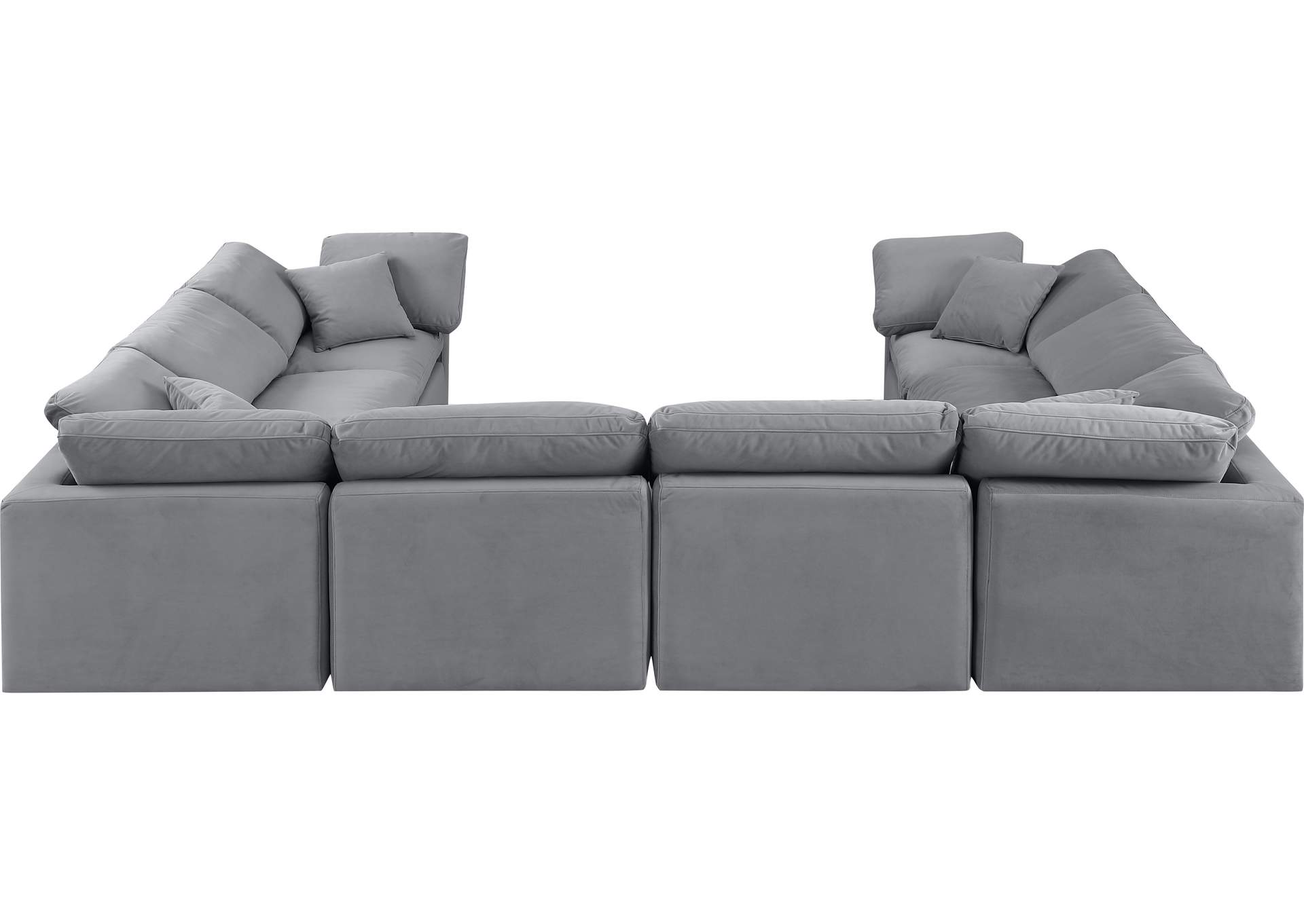 Indulge Grey Velvet Modular Sectional,Meridian Furniture