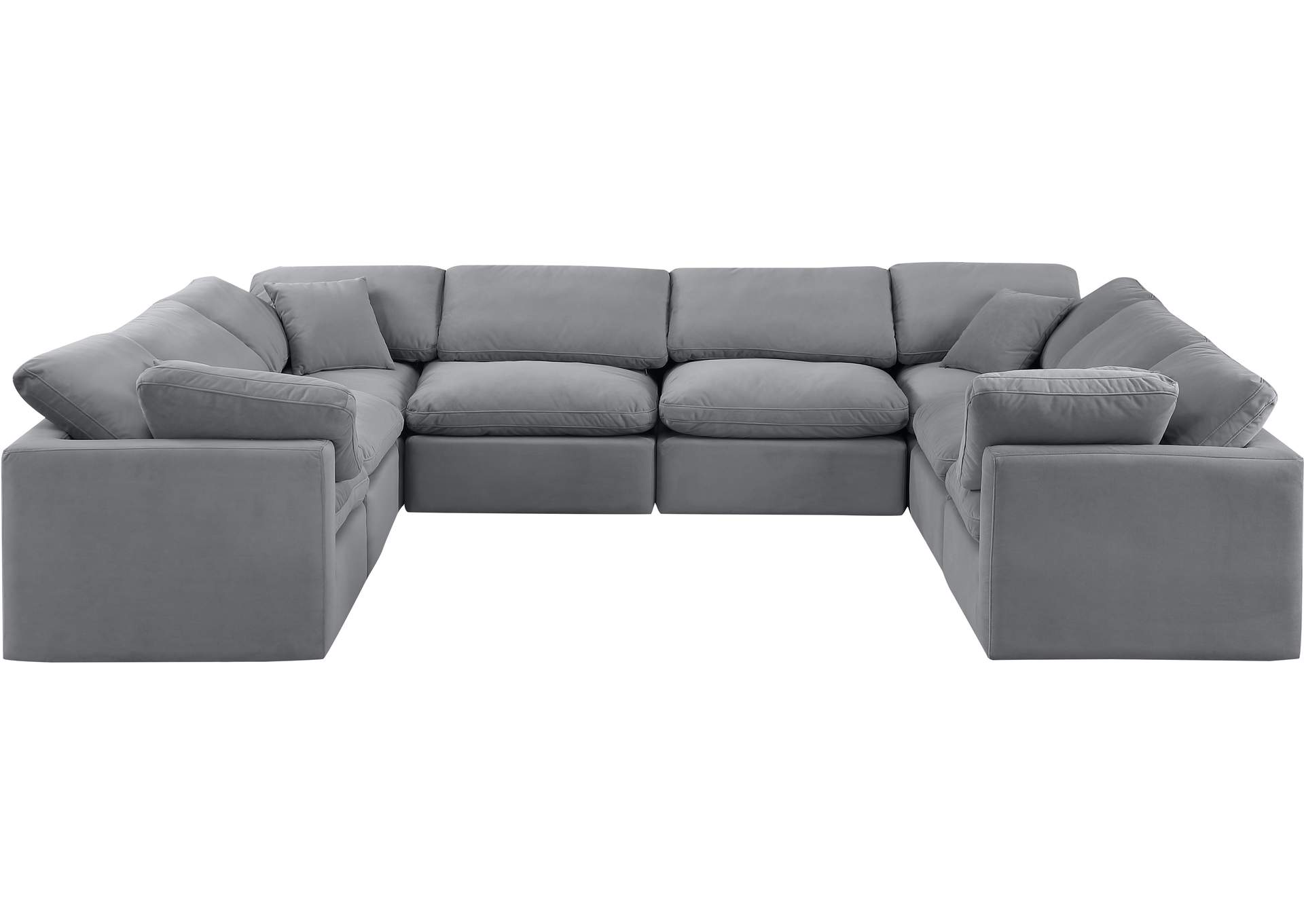 Indulge Grey Velvet Modular Sectional,Meridian Furniture