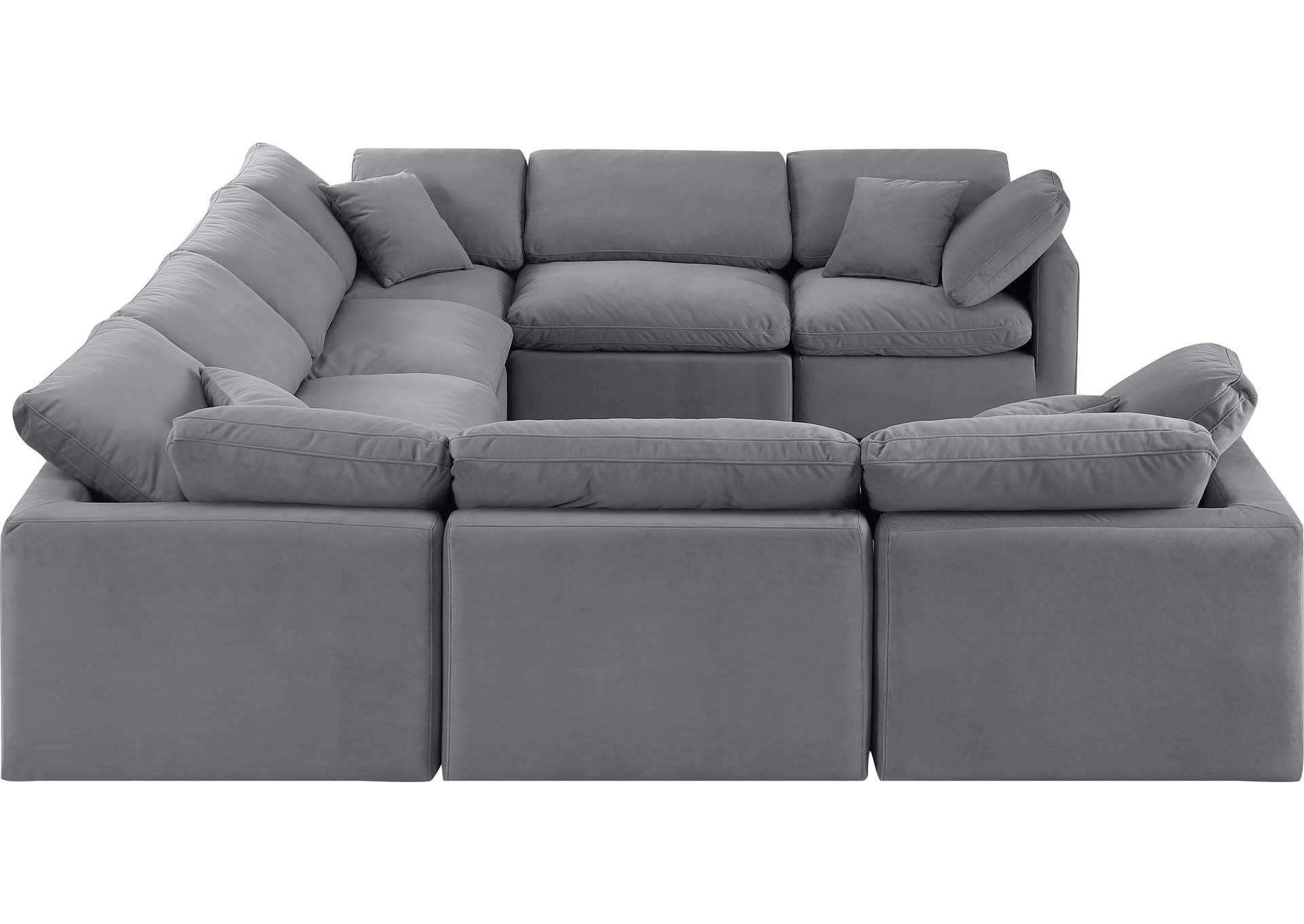 Indulge Grey Velvet Modular Sectional,Meridian Furniture