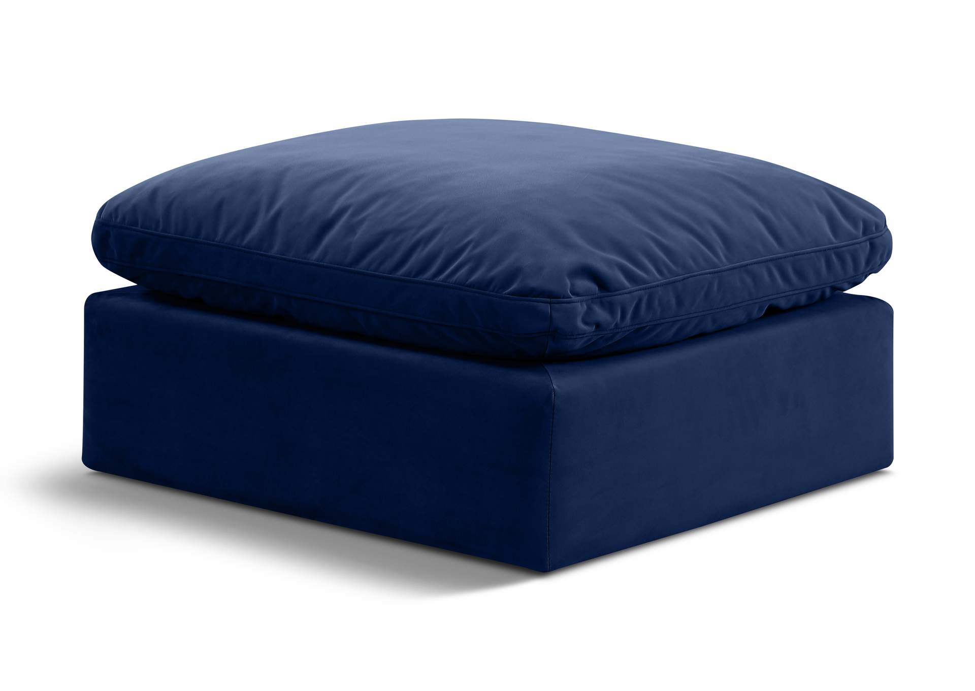 Indulge Navy Velvet Ottoman,Meridian Furniture