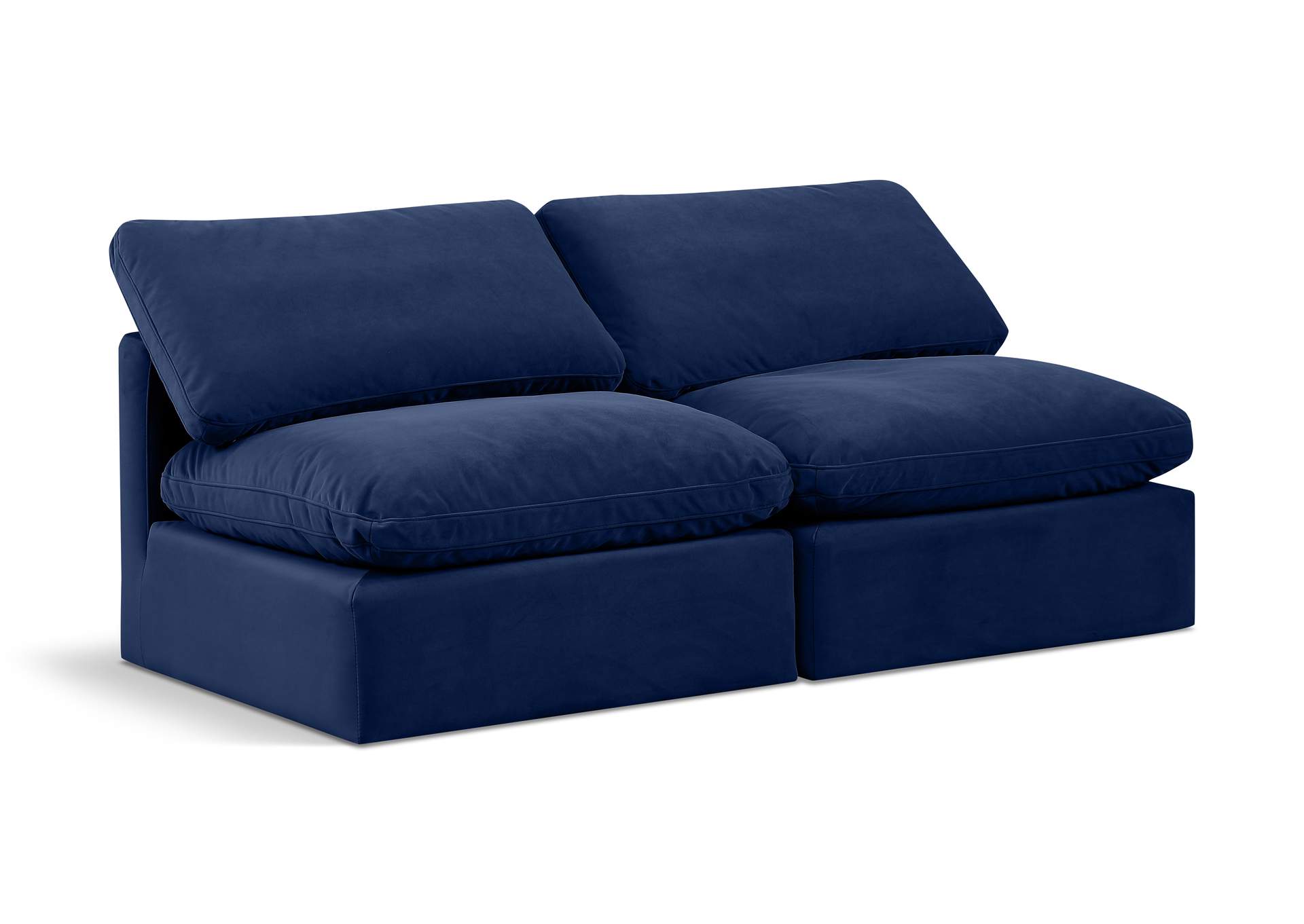 Indulge Navy Velvet Modular Sofa,Meridian Furniture