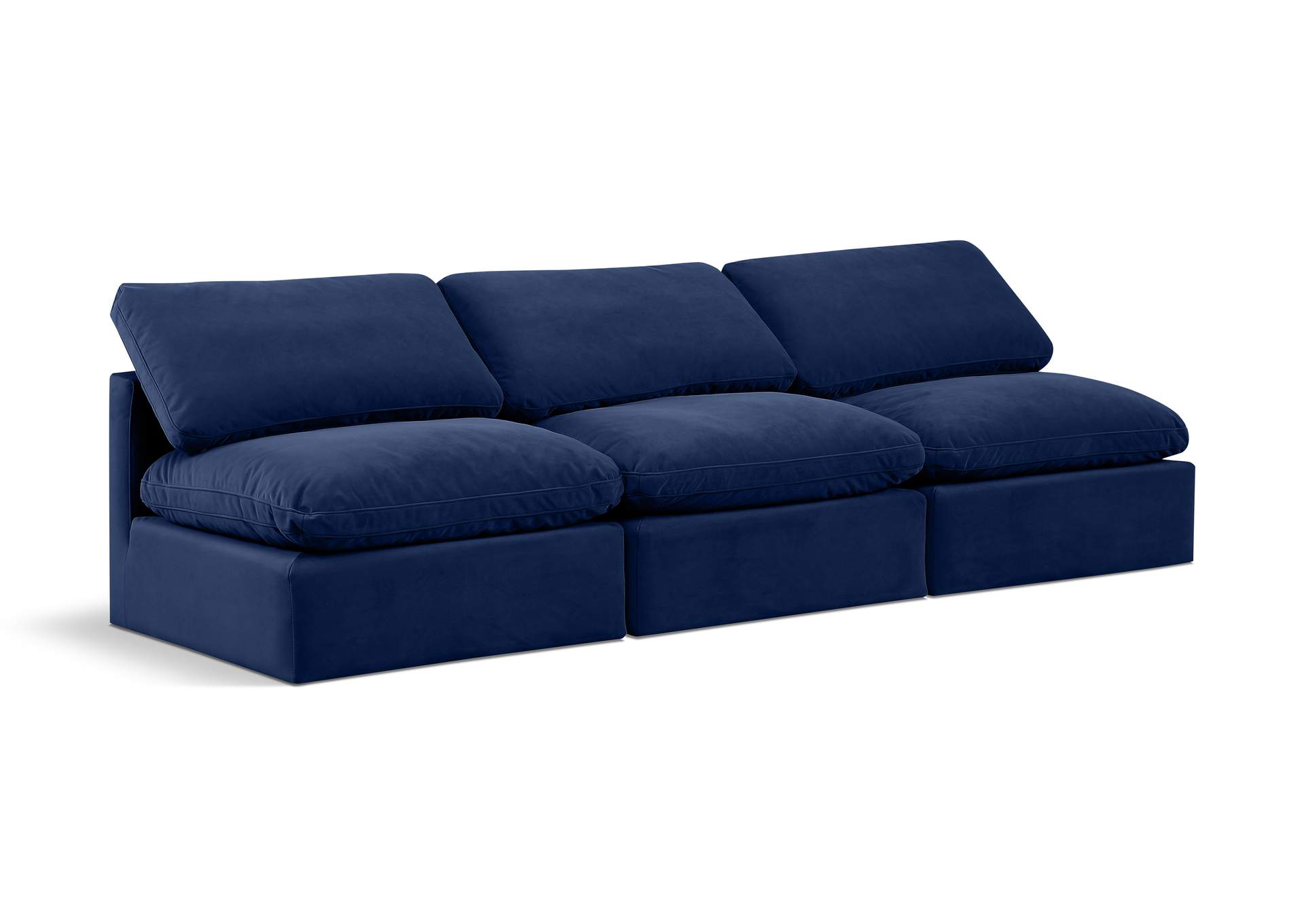 Indulge Navy Velvet Modular Sofa,Meridian Furniture