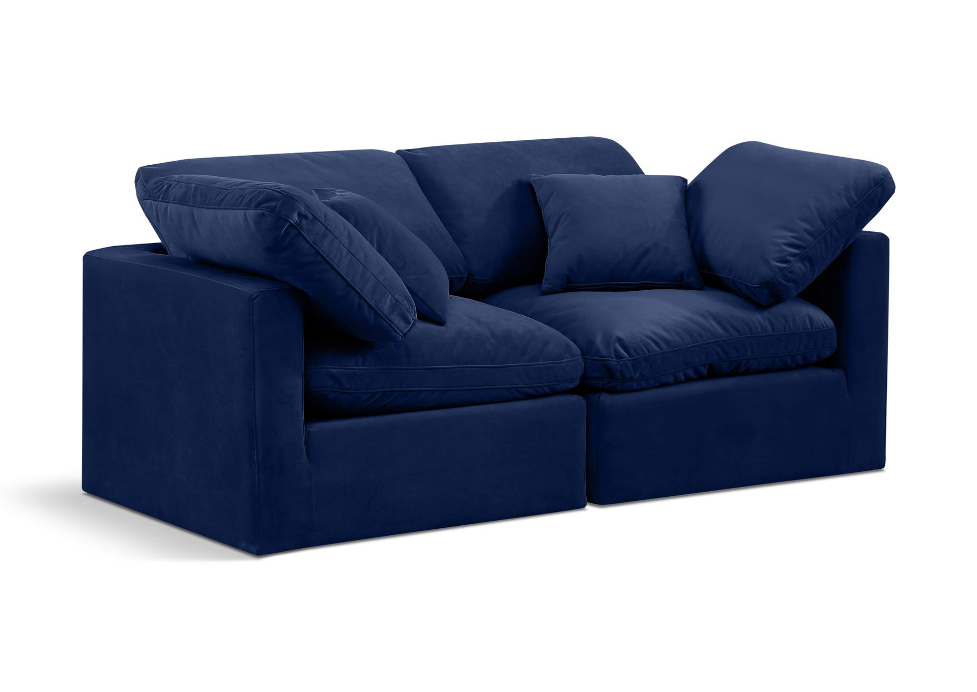 Indulge Navy Velvet Modular Sofa,Meridian Furniture