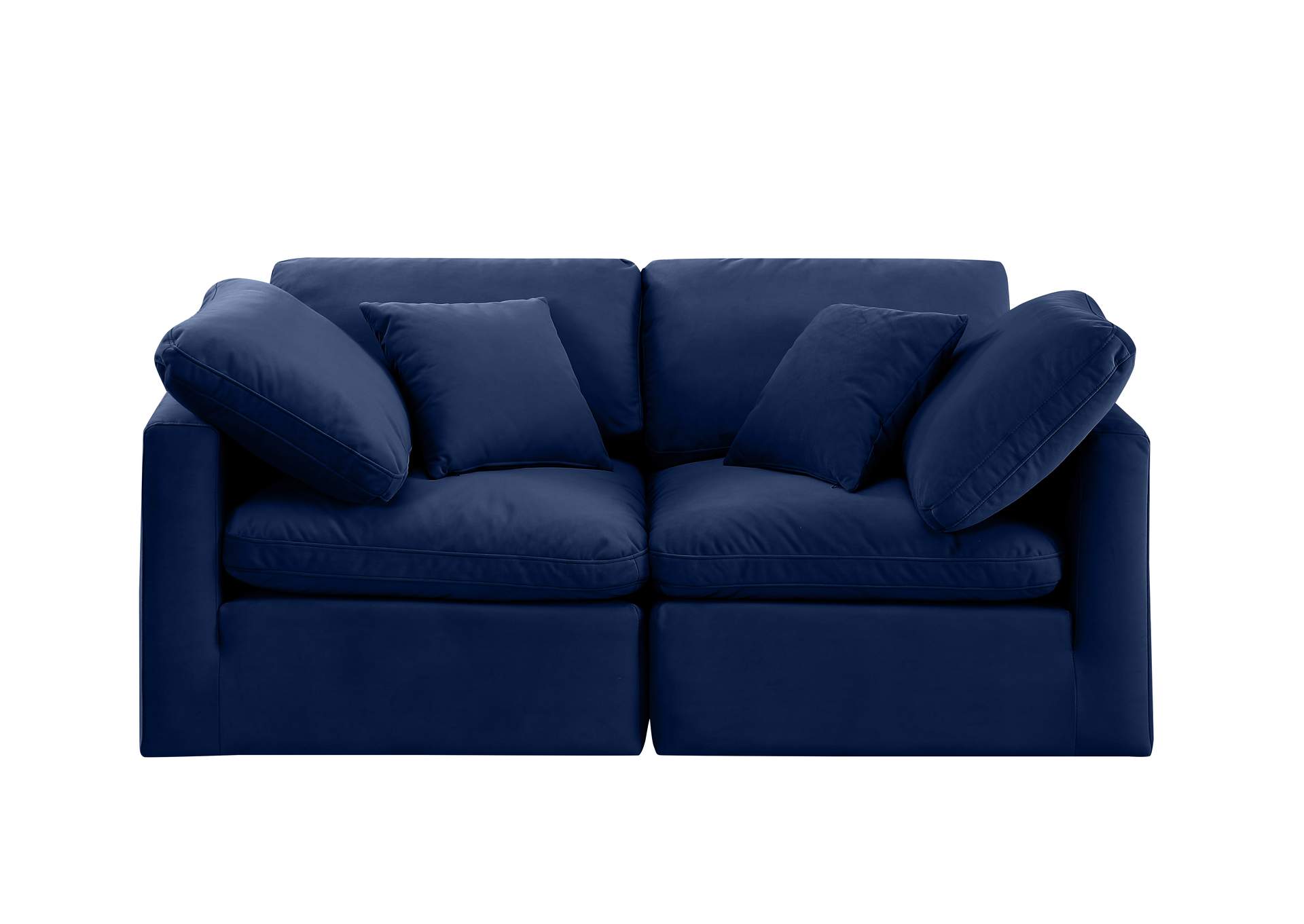 Indulge Navy Velvet Modular Sofa,Meridian Furniture