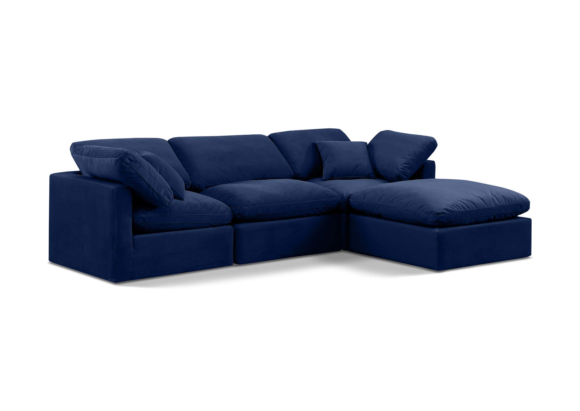 Indulge Navy Velvet Modular Sectional,Meridian Furniture