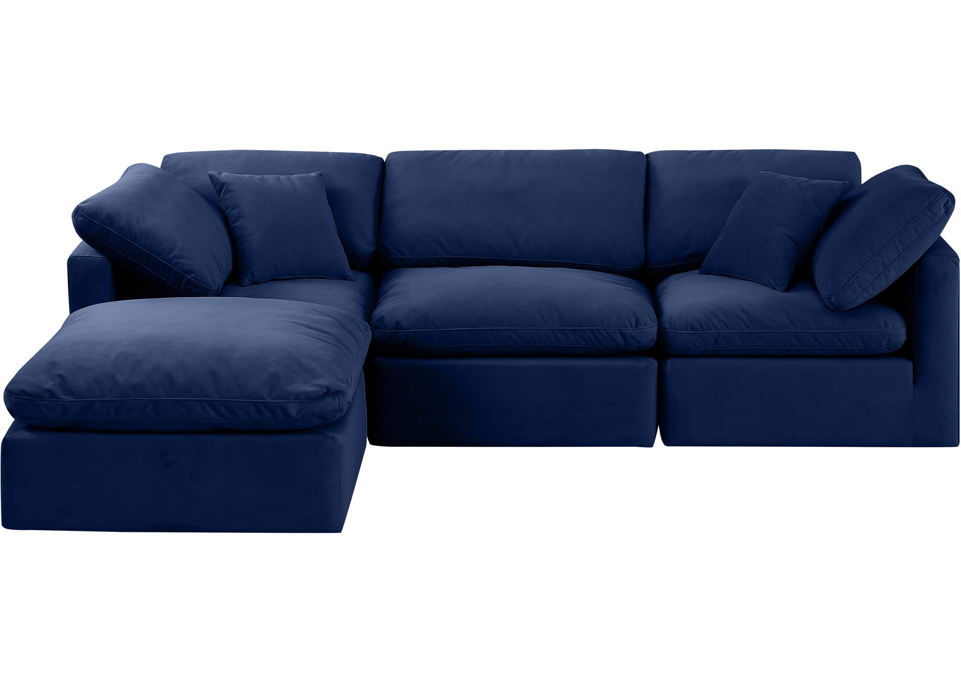 Indulge Navy Velvet Modular Sectional,Meridian Furniture