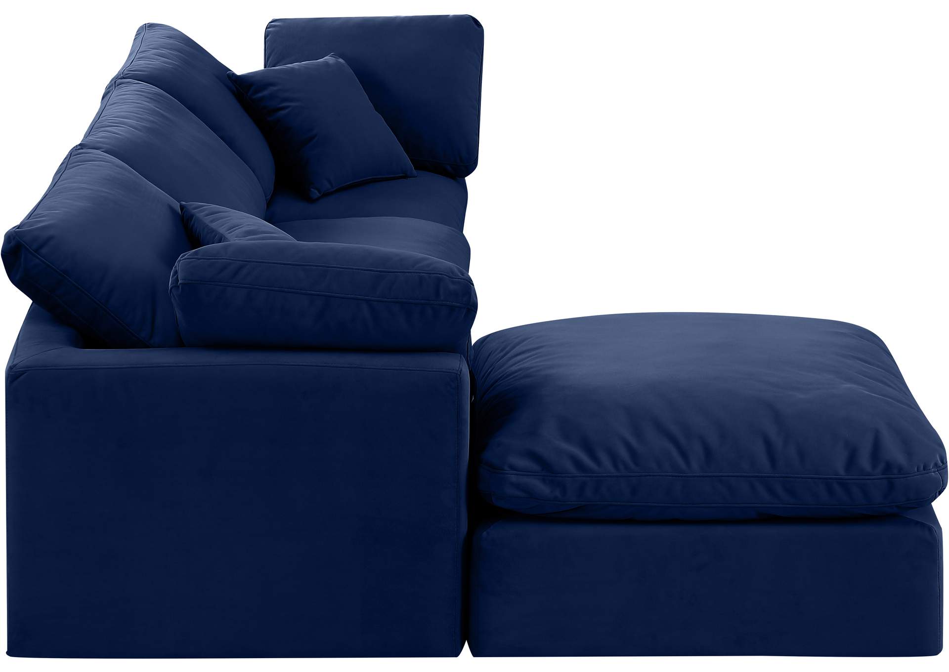 Indulge Navy Velvet Modular Sectional,Meridian Furniture