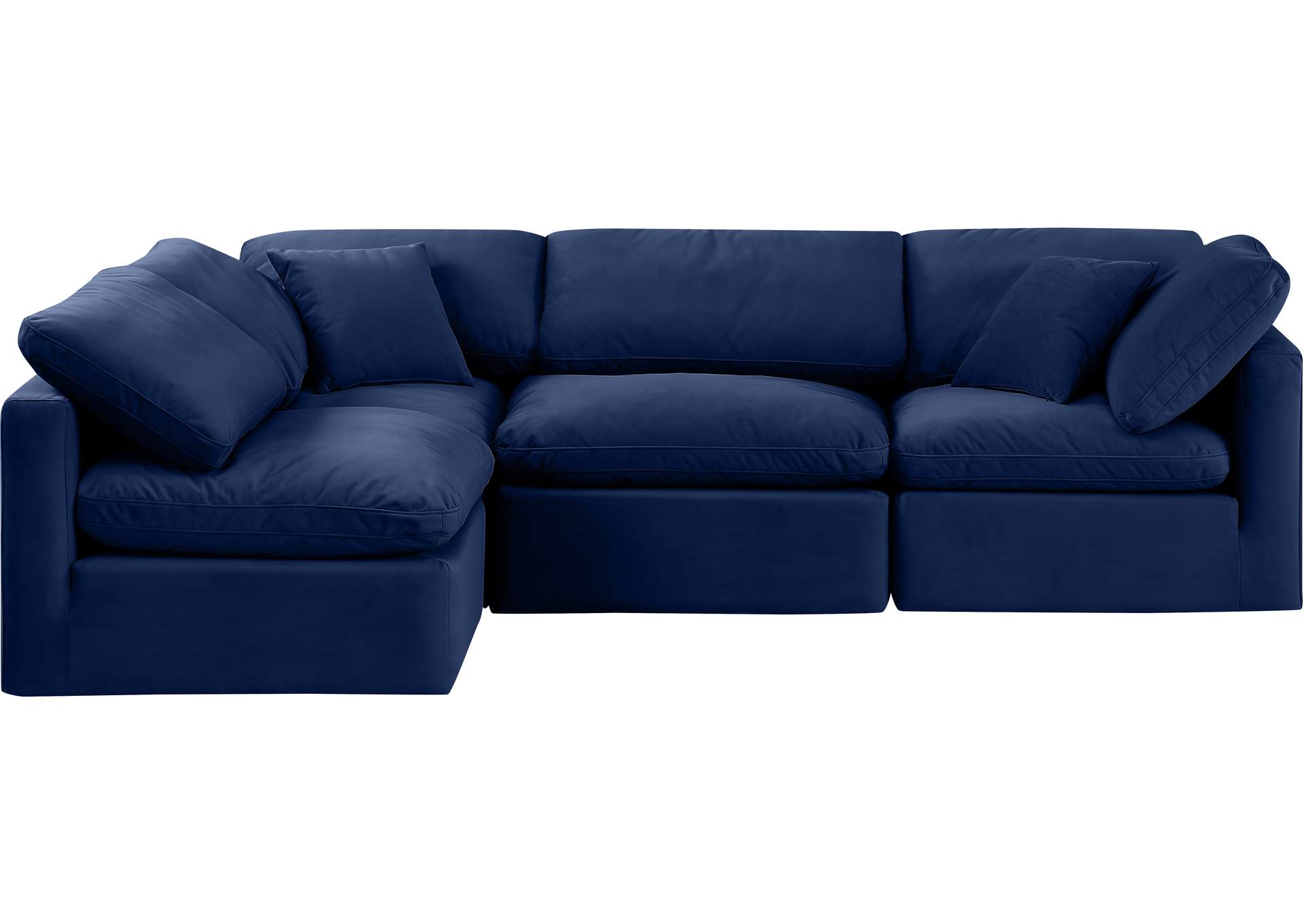 Indulge Navy Velvet Modular Sectional,Meridian Furniture