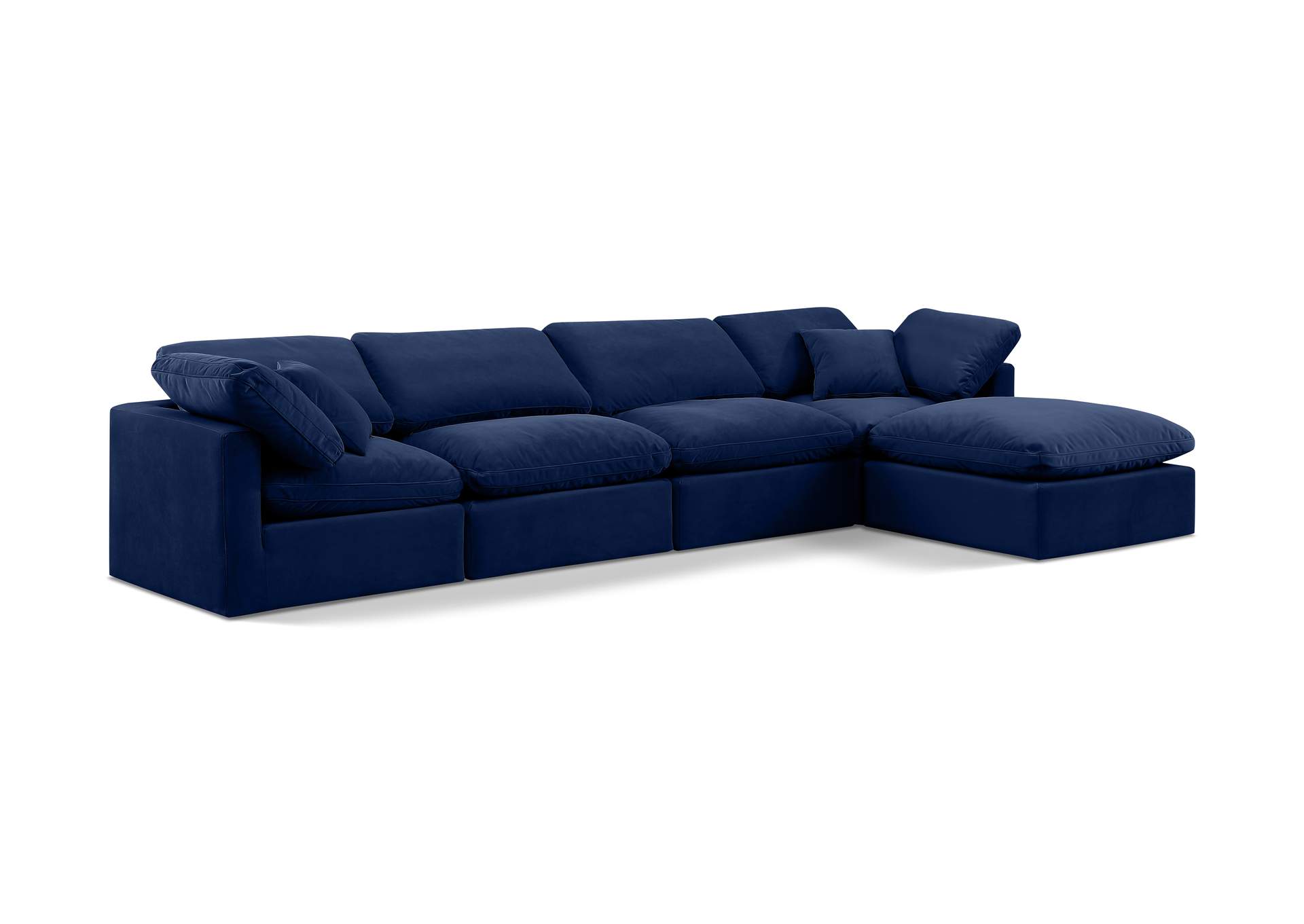 Indulge Navy Velvet Modular Sectional,Meridian Furniture