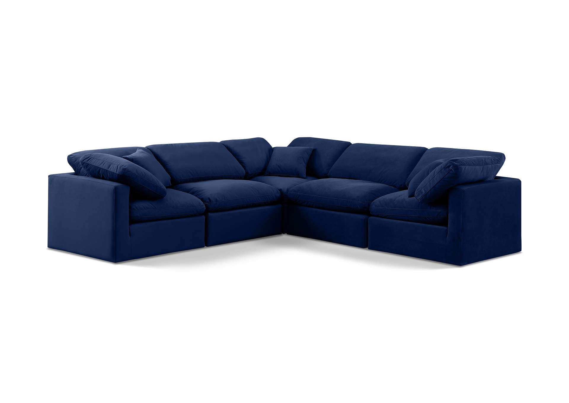 Indulge Navy Velvet Modular Sectional,Meridian Furniture