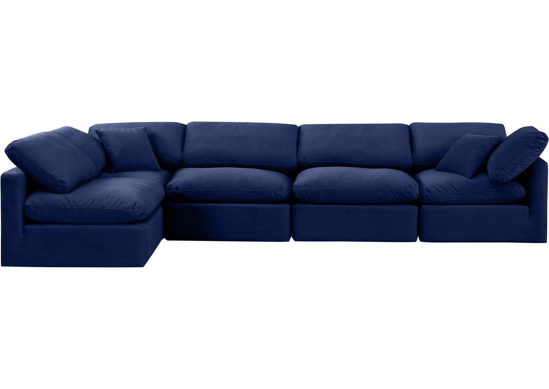 Indulge Navy Velvet Modular Sectional,Meridian Furniture