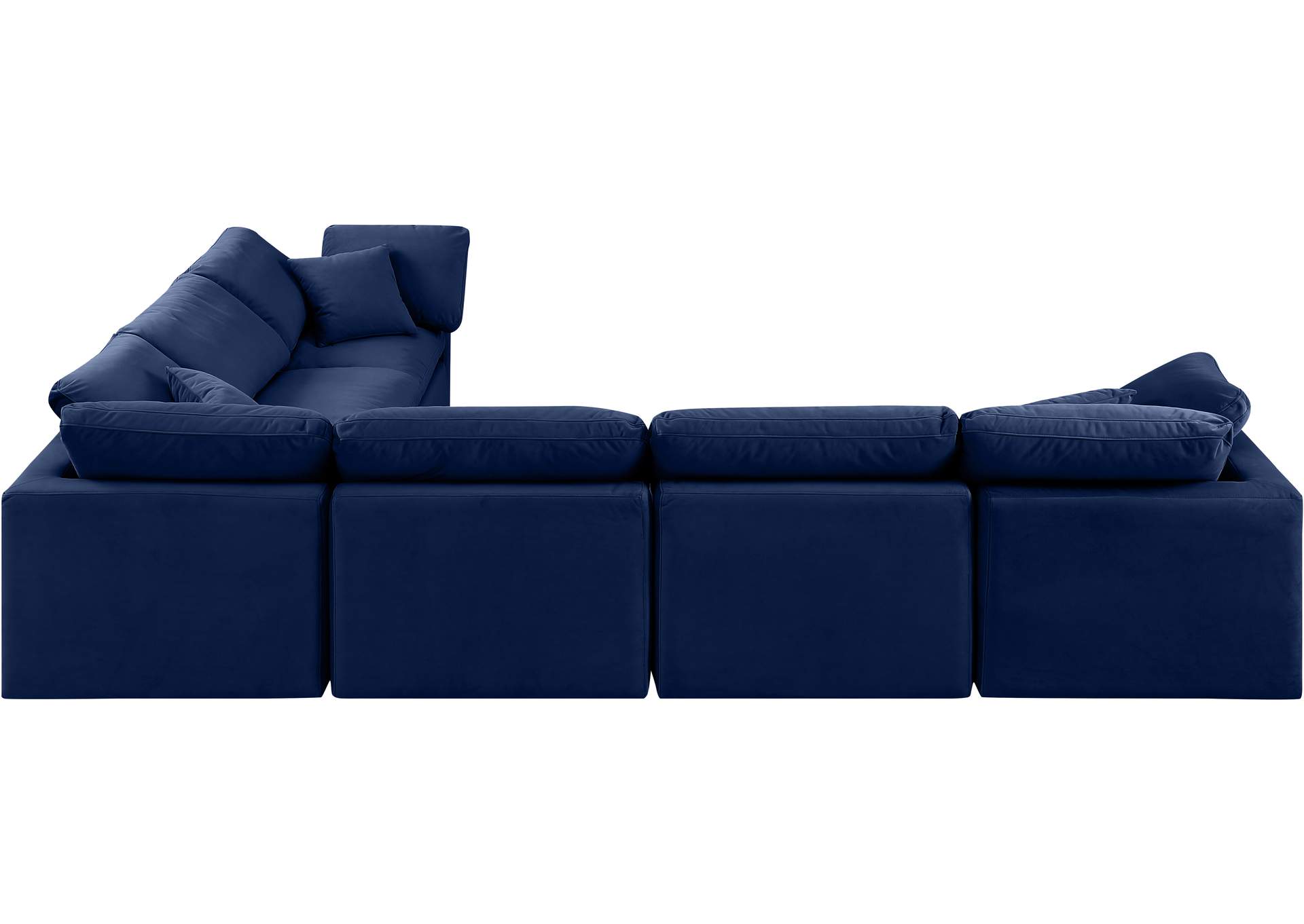 Indulge Navy Velvet Modular Sectional,Meridian Furniture