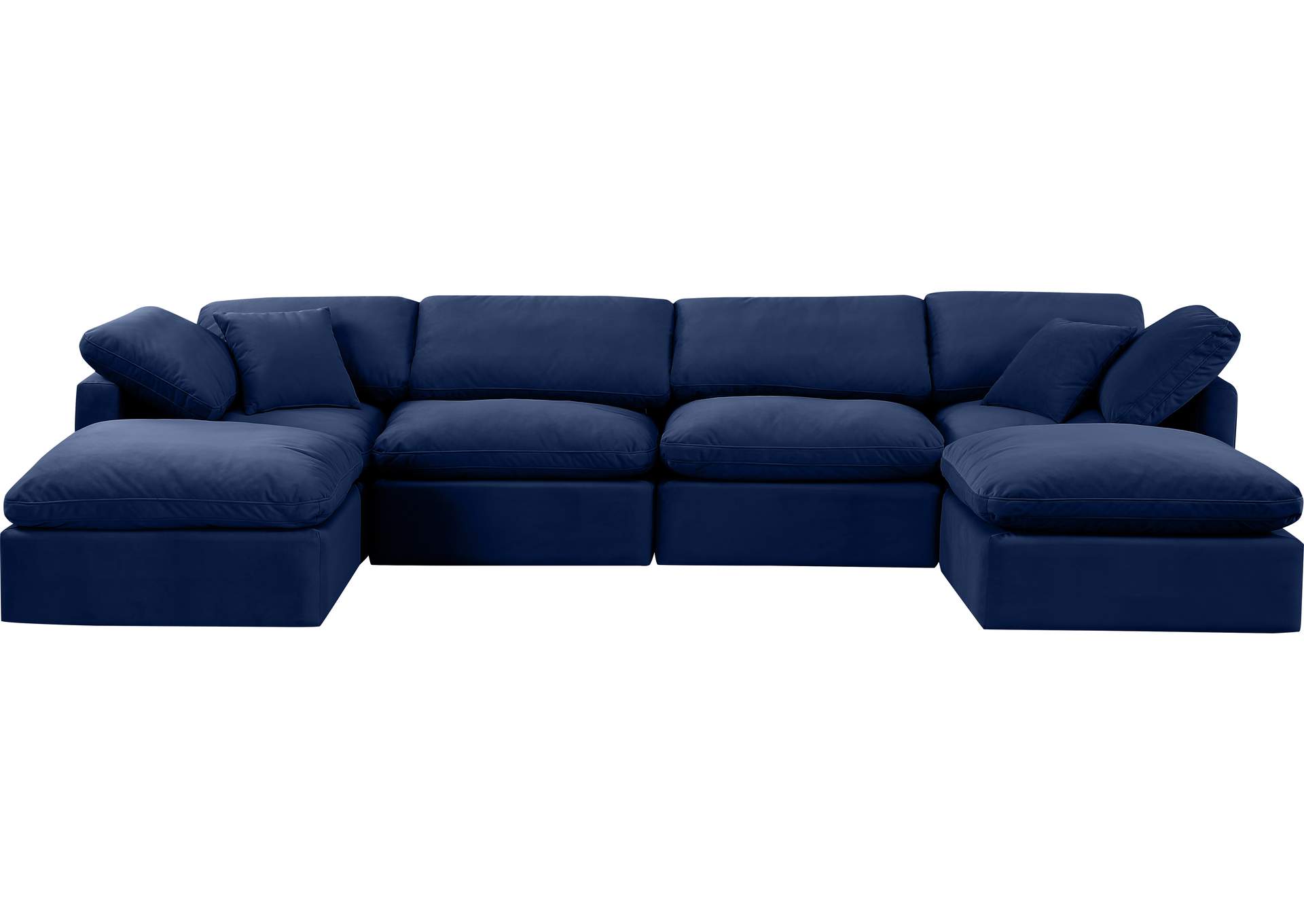 Indulge Navy Velvet Modular Sectional,Meridian Furniture