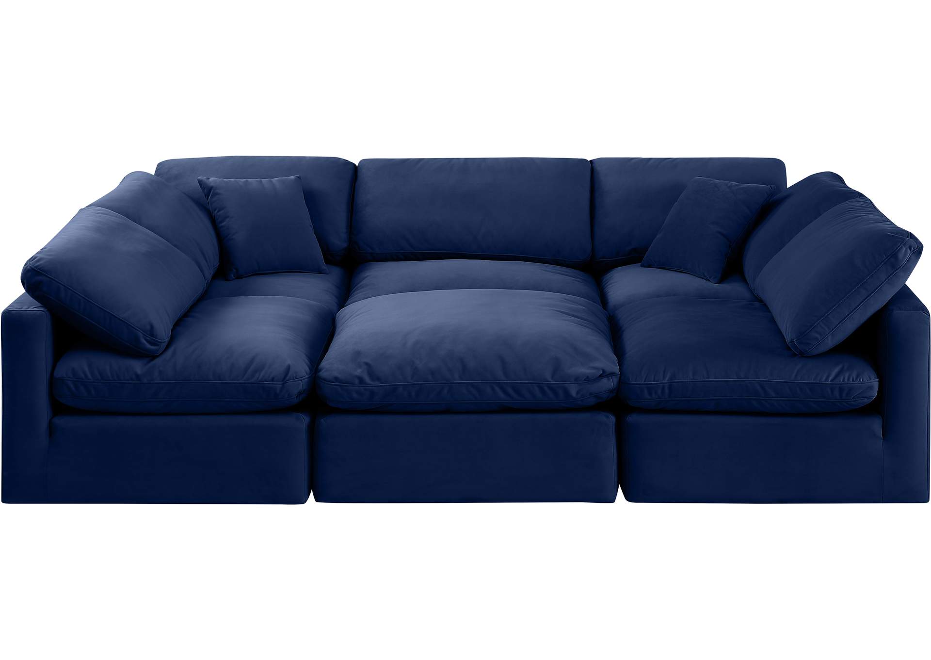 Indulge Navy Velvet Modular Sectional,Meridian Furniture