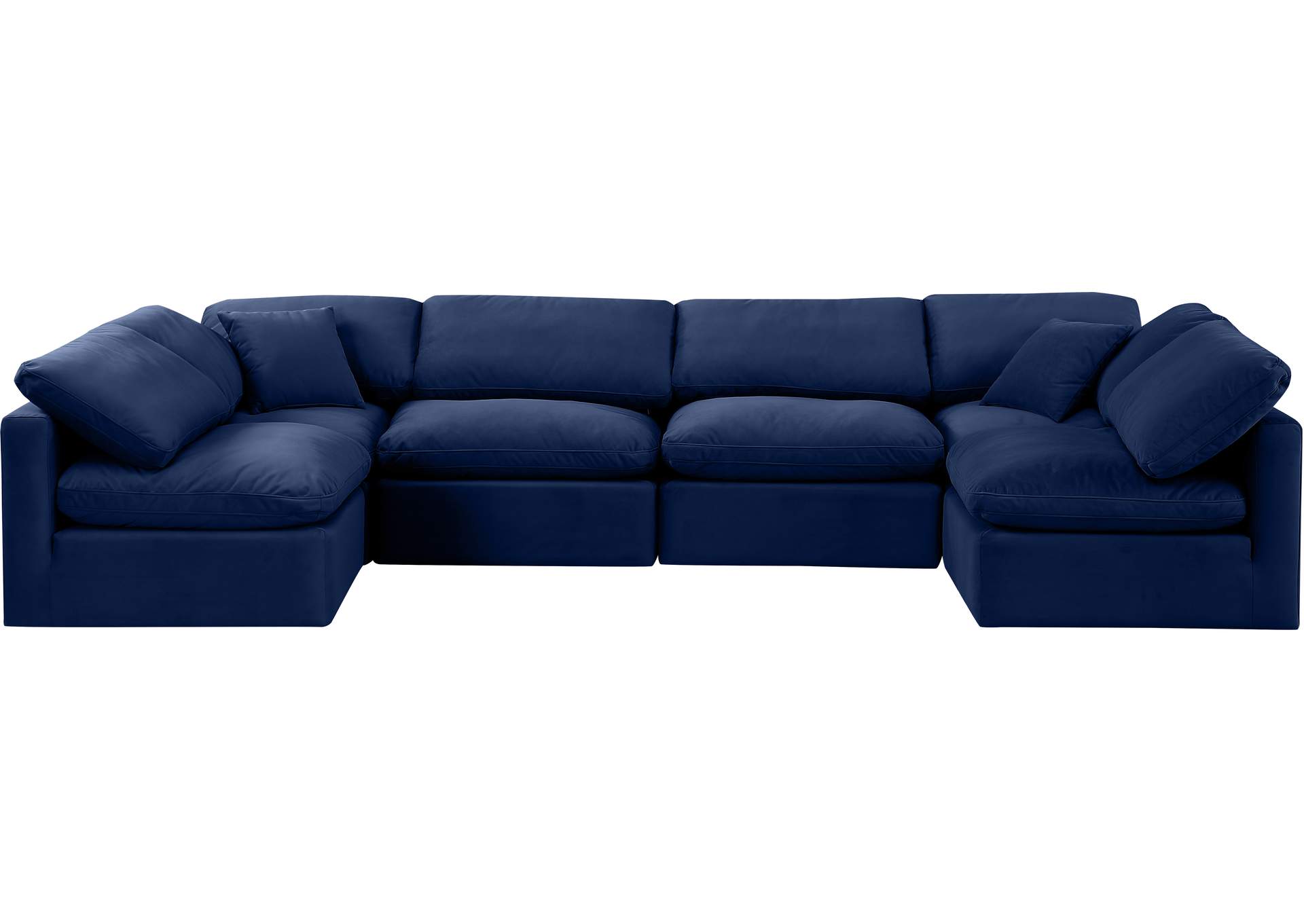 Indulge Navy Velvet Modular Sectional,Meridian Furniture