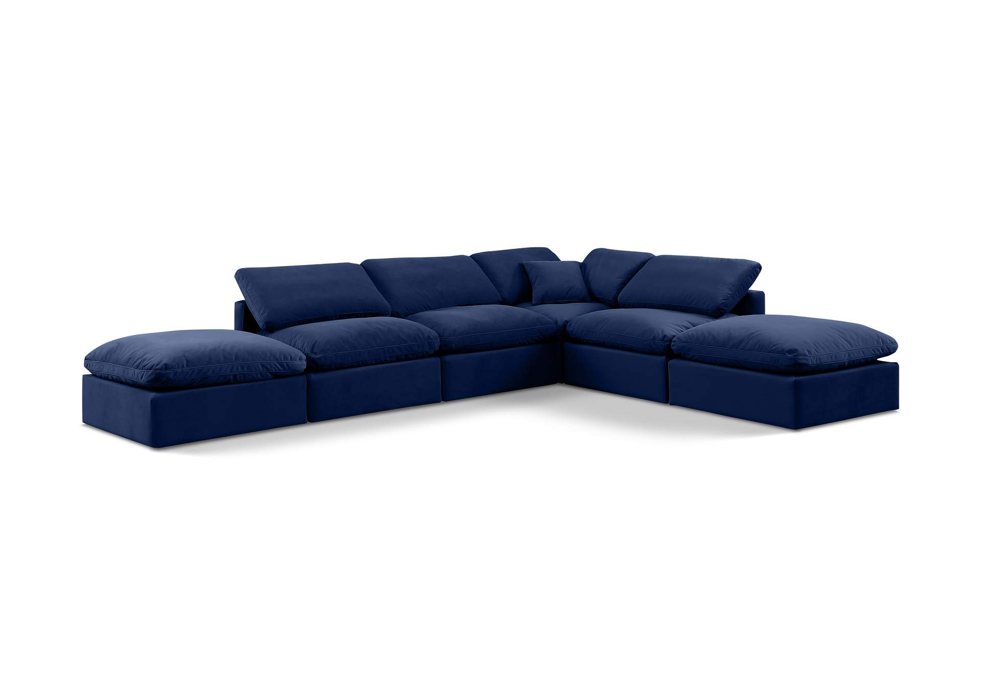 Indulge Navy Velvet Modular Sectional,Meridian Furniture