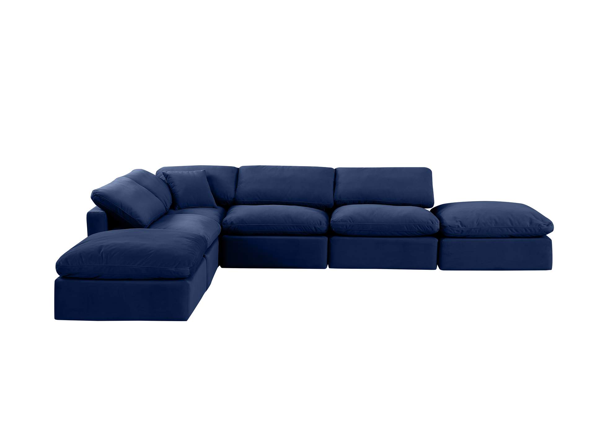 Indulge Navy Velvet Modular Sectional,Meridian Furniture