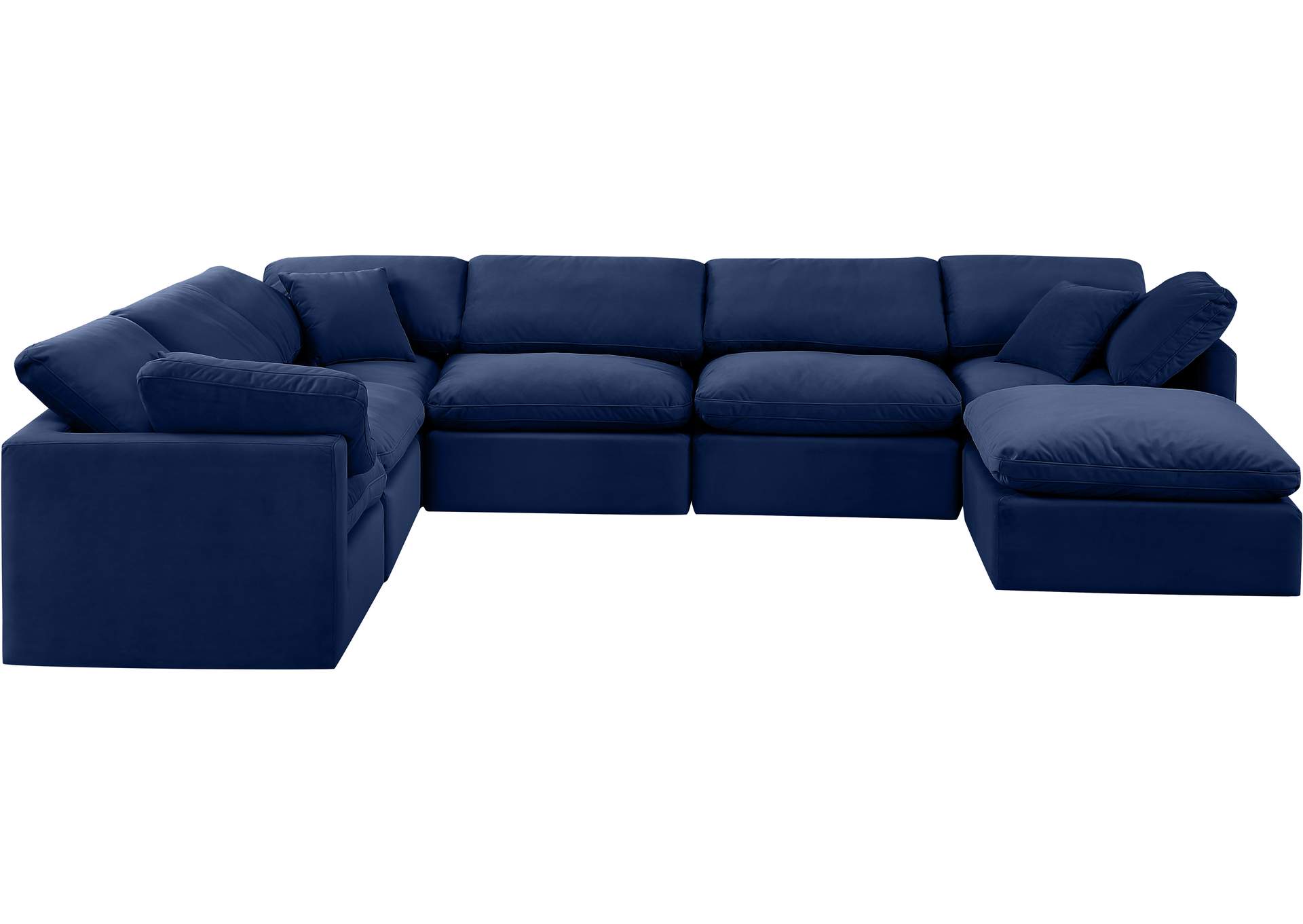 Indulge Navy Velvet Modular Sectional,Meridian Furniture