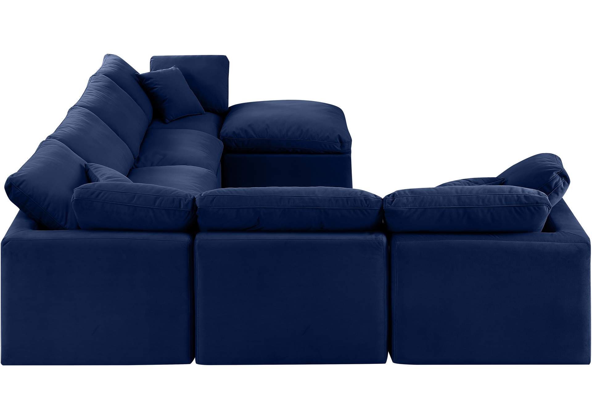 Indulge Navy Velvet Modular Sectional,Meridian Furniture