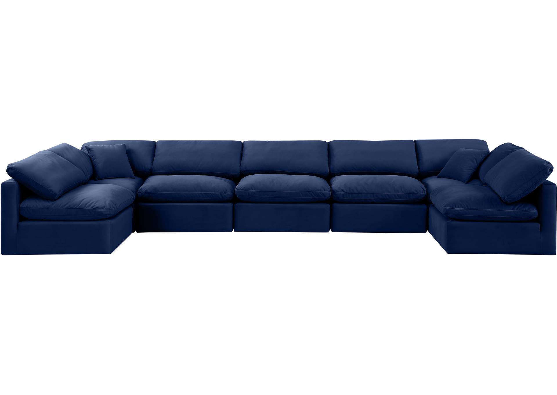 Indulge Navy Velvet Modular Sectional,Meridian Furniture