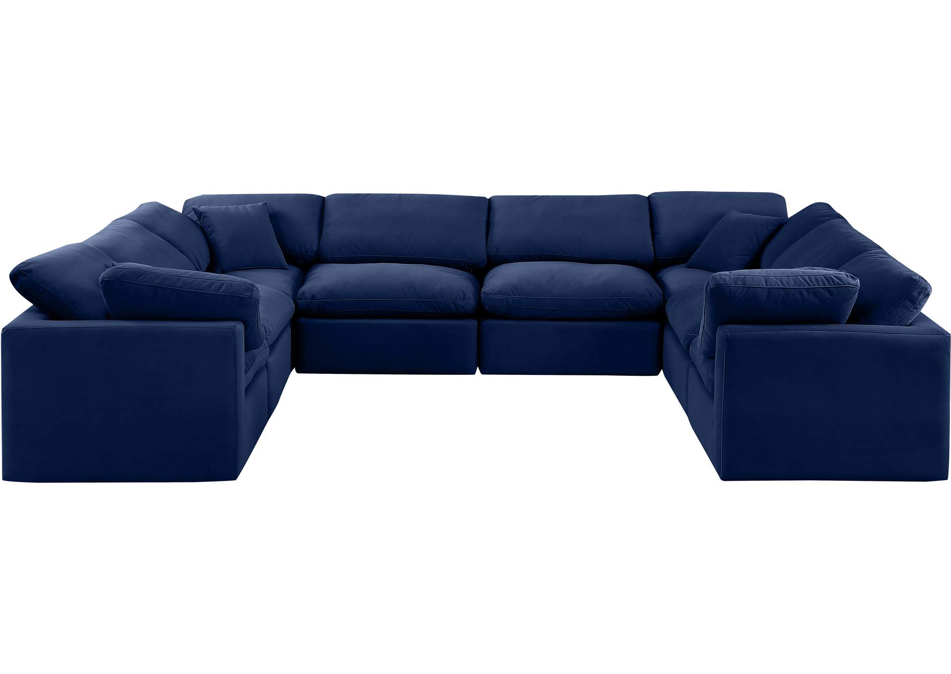 Indulge Navy Velvet Modular Sectional,Meridian Furniture