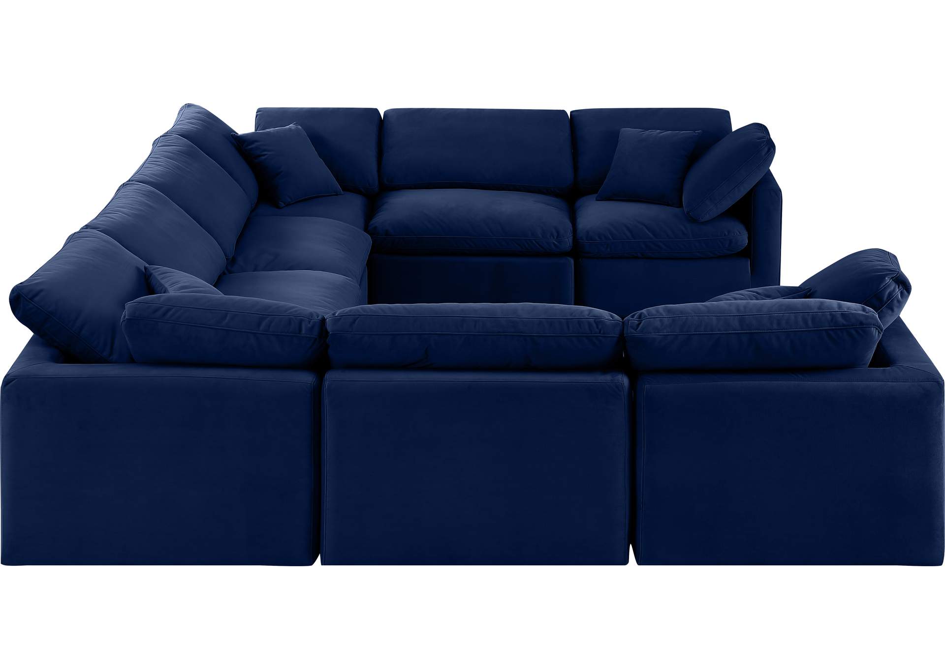 Indulge Navy Velvet Modular Sectional,Meridian Furniture