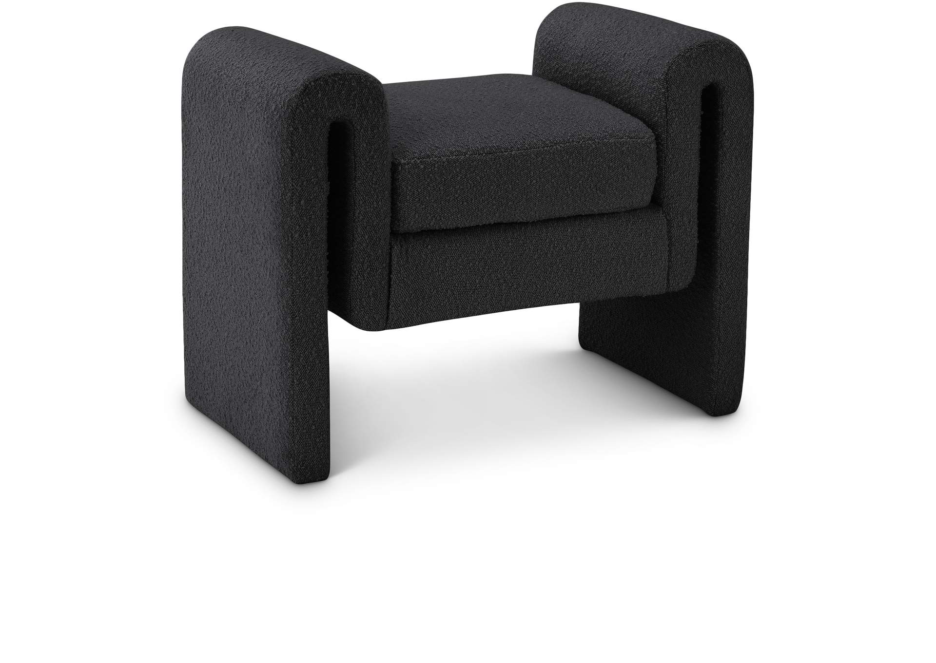 Stylus Black Boucle Fabric Bench,Meridian Furniture